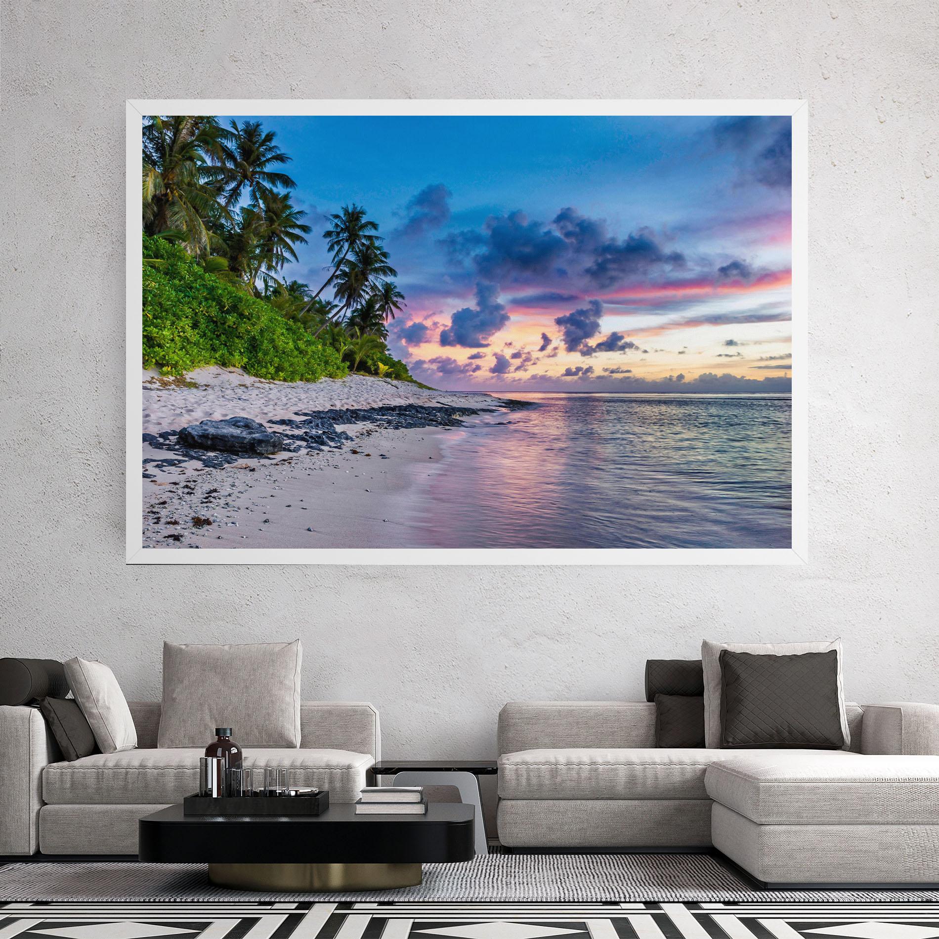 Leinwandbild Purple Blue Beach mockup 2