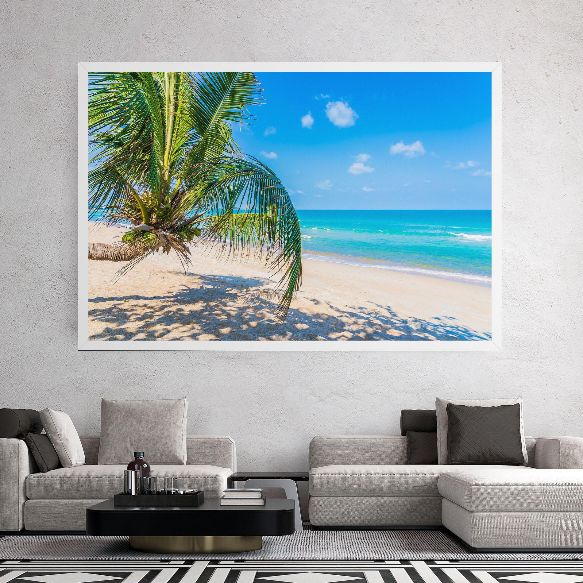 Leinwandbild Tropical Beach View mockup 2