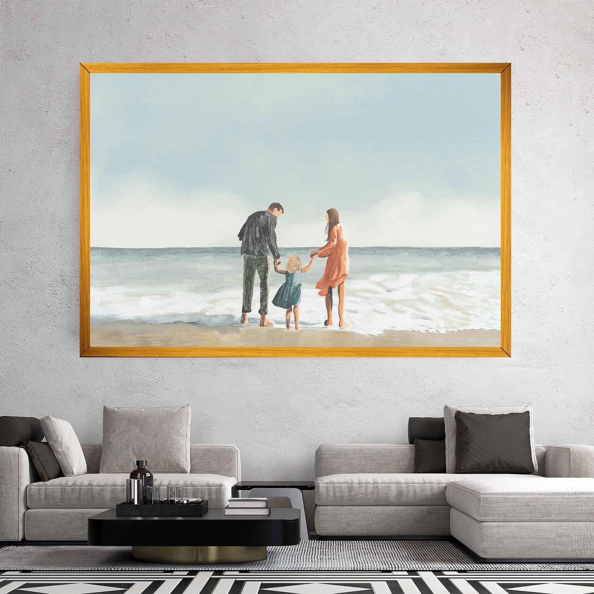 Leinwandbild Beach Family mockup 2