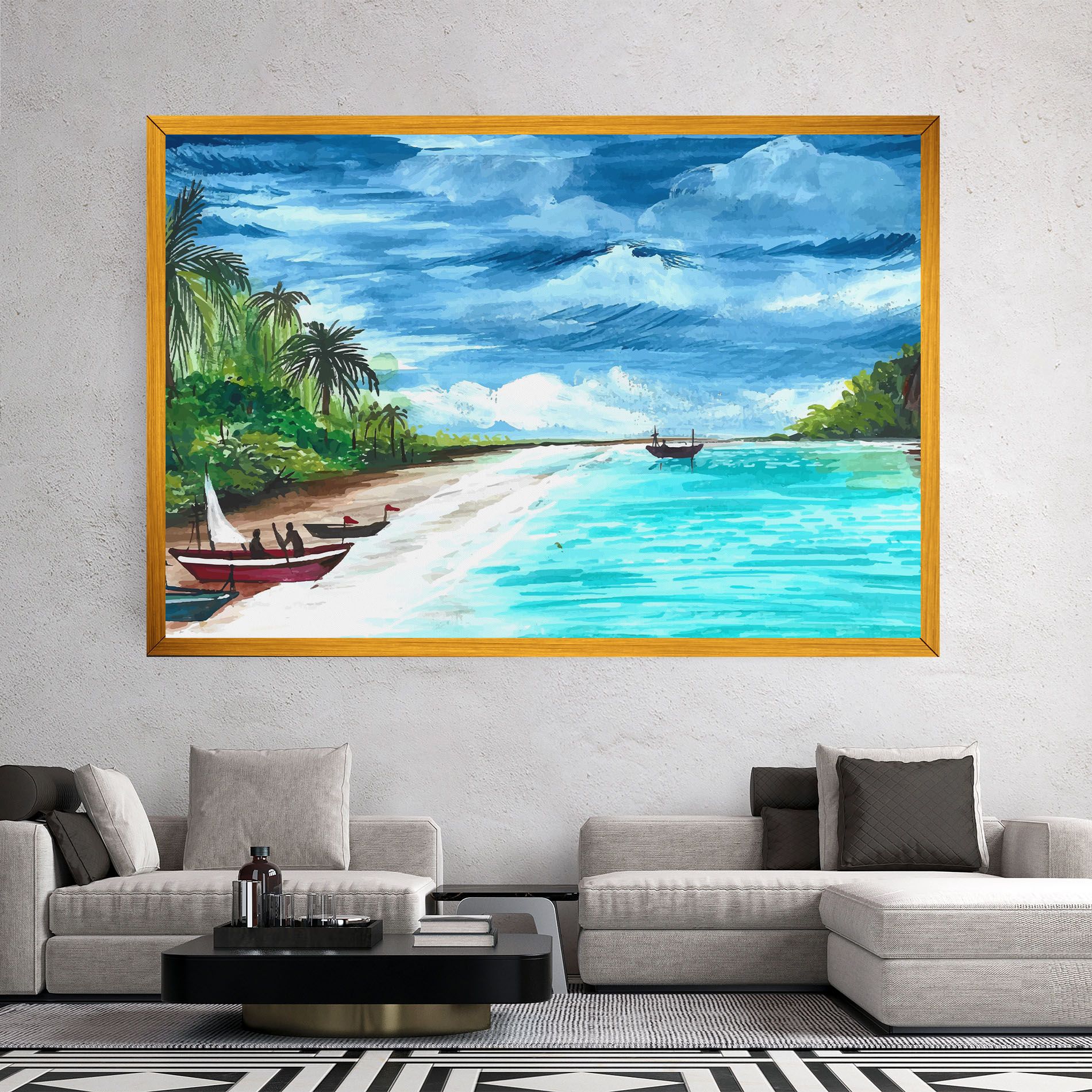 Beach Painting Art mockup 2