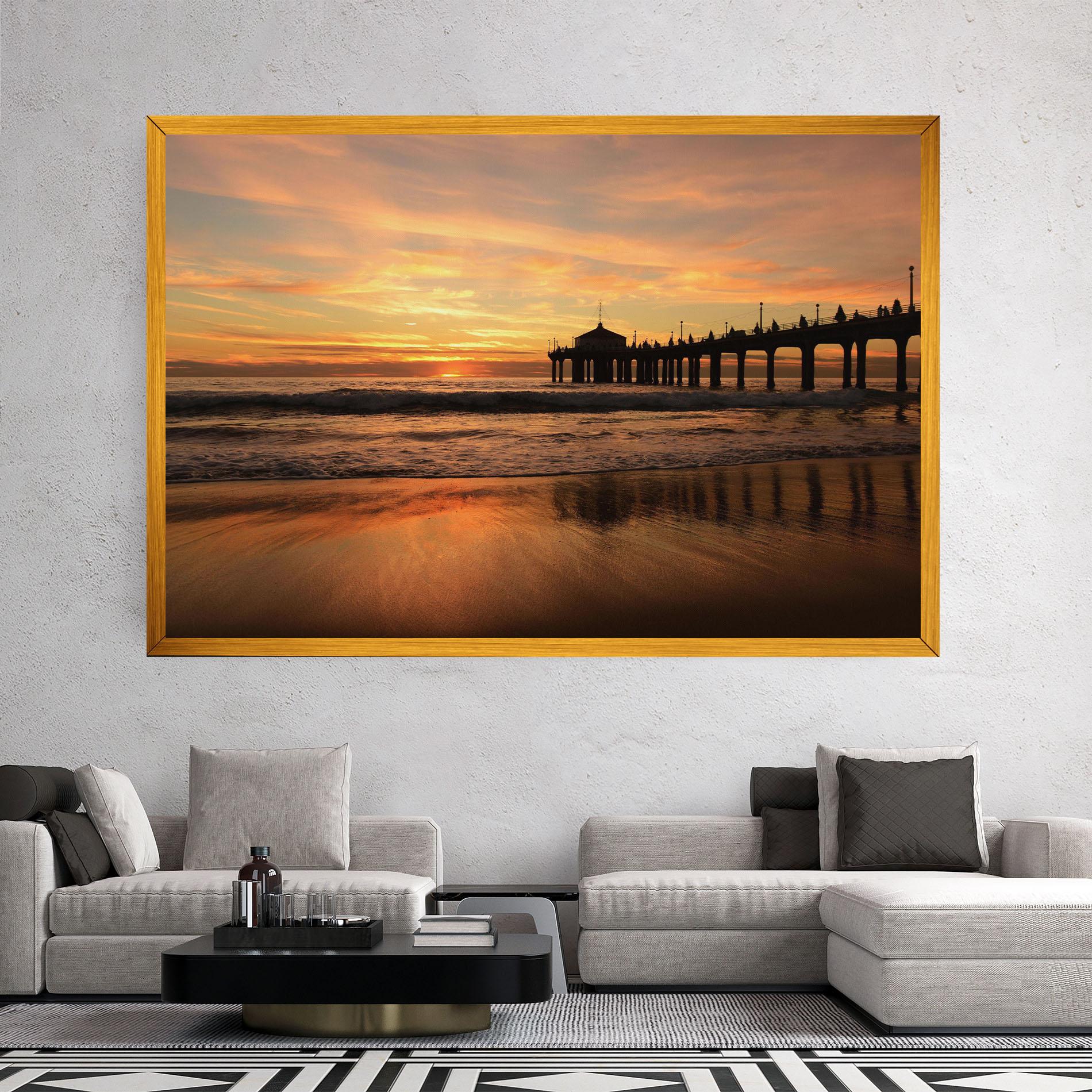 Leinwandbild Beach Sunset View mockup 2