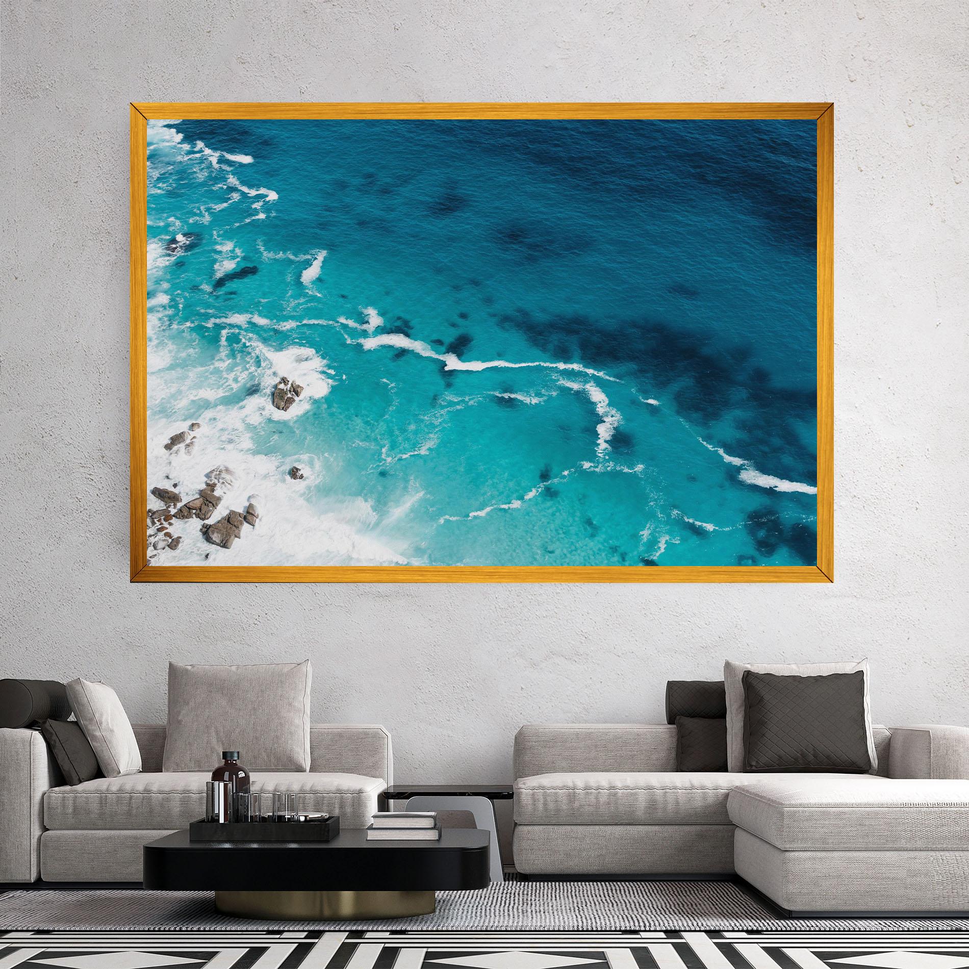 Leinwandbild Blue Water Beach mockup 2