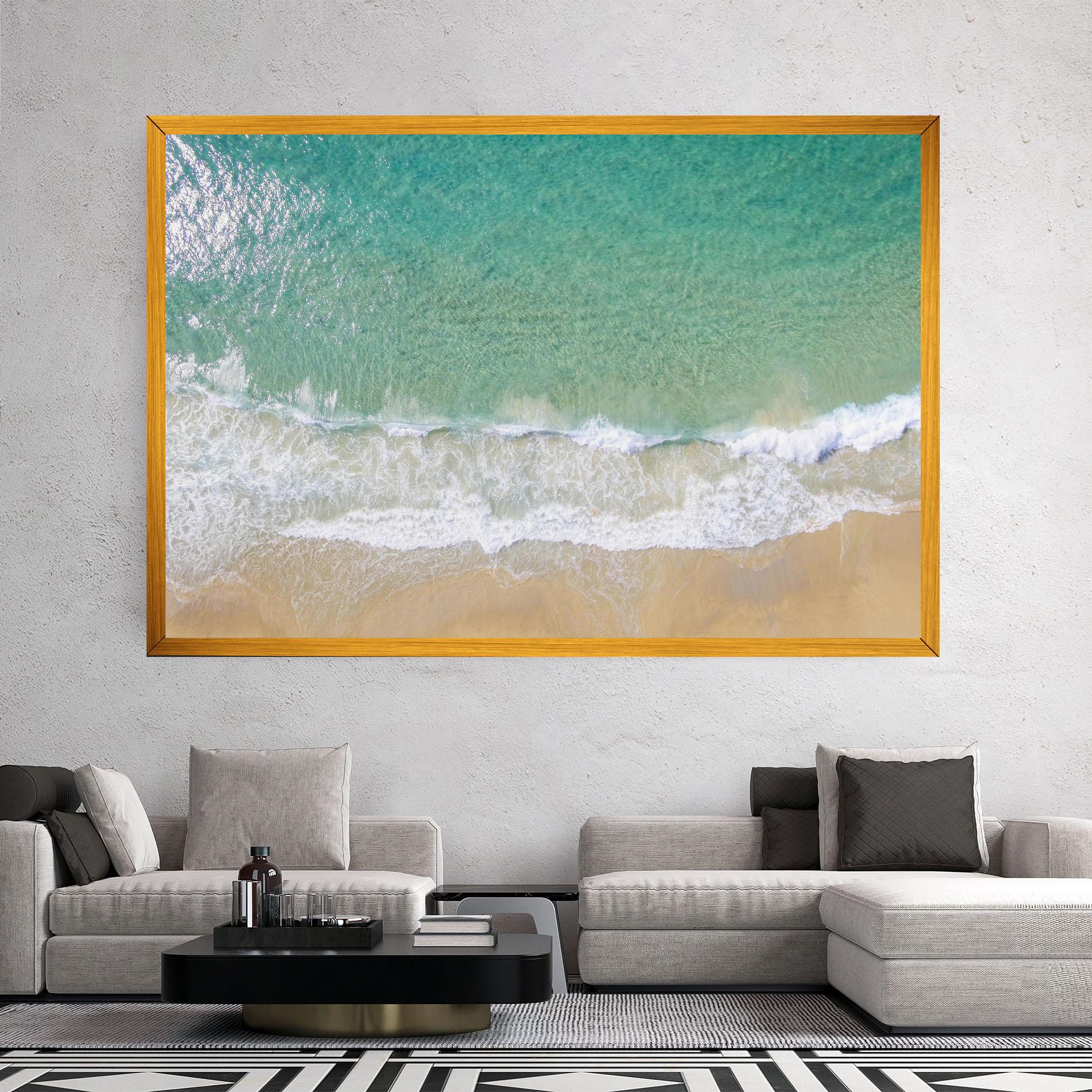 Leinwandbild Blue Waves Beach mockup 2