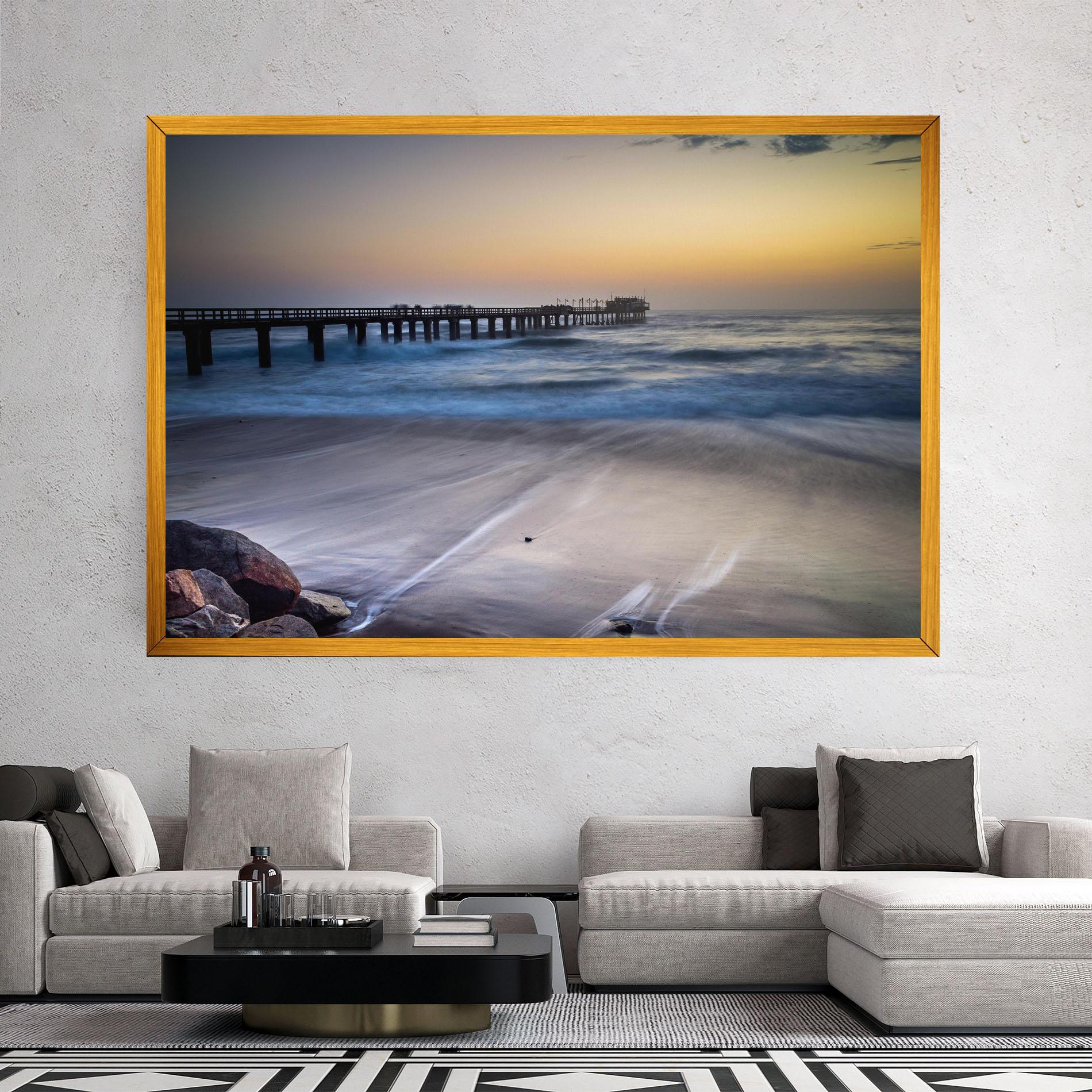 Leinwandbild Empty Pretty Beach mockup 2