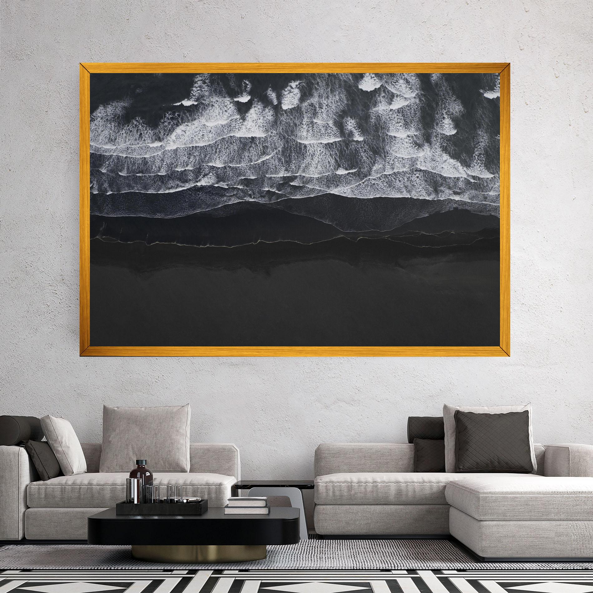 Leinwandbild Grey Waves Beach mockup 2