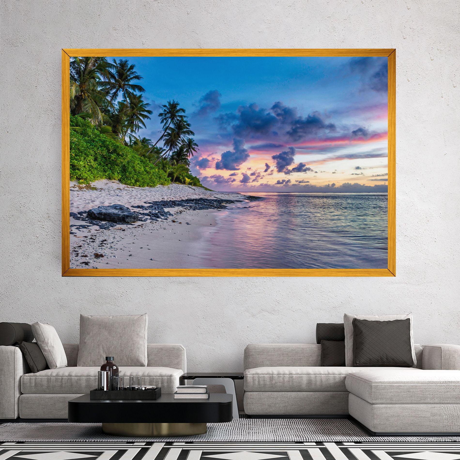 Leinwandbild Purple Blue Beach mockup 2