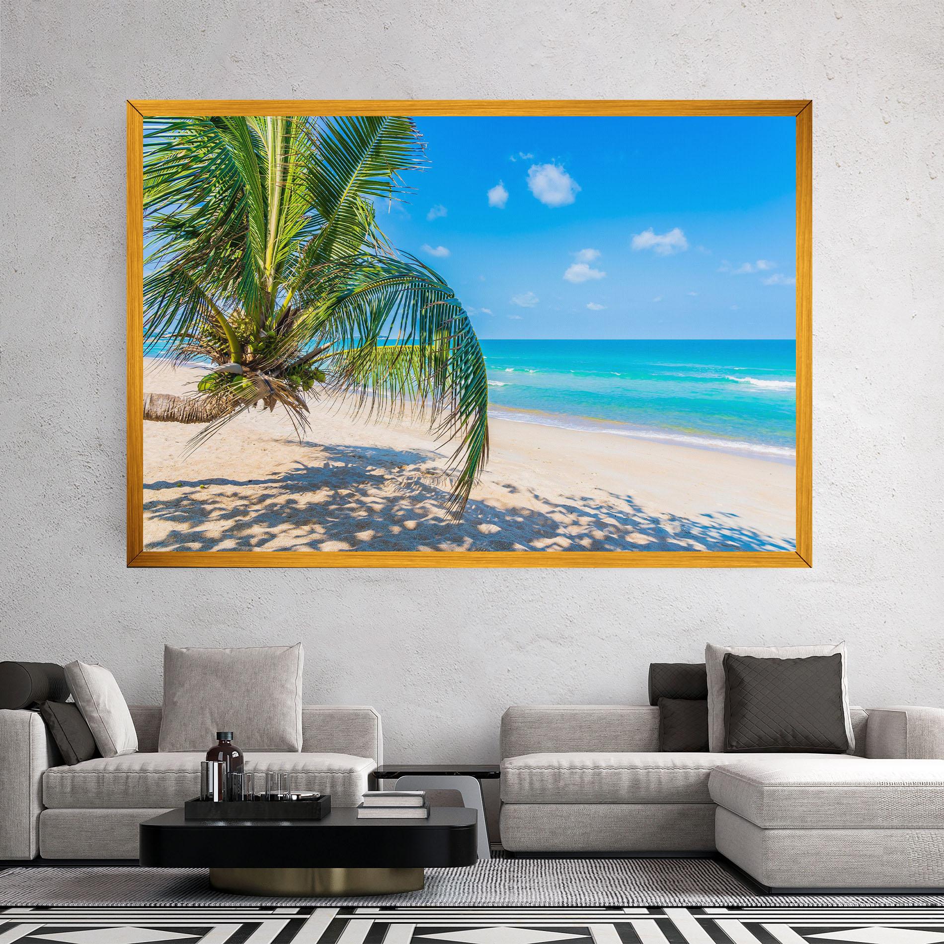 Leinwandbild Tropical Beach View mockup 2