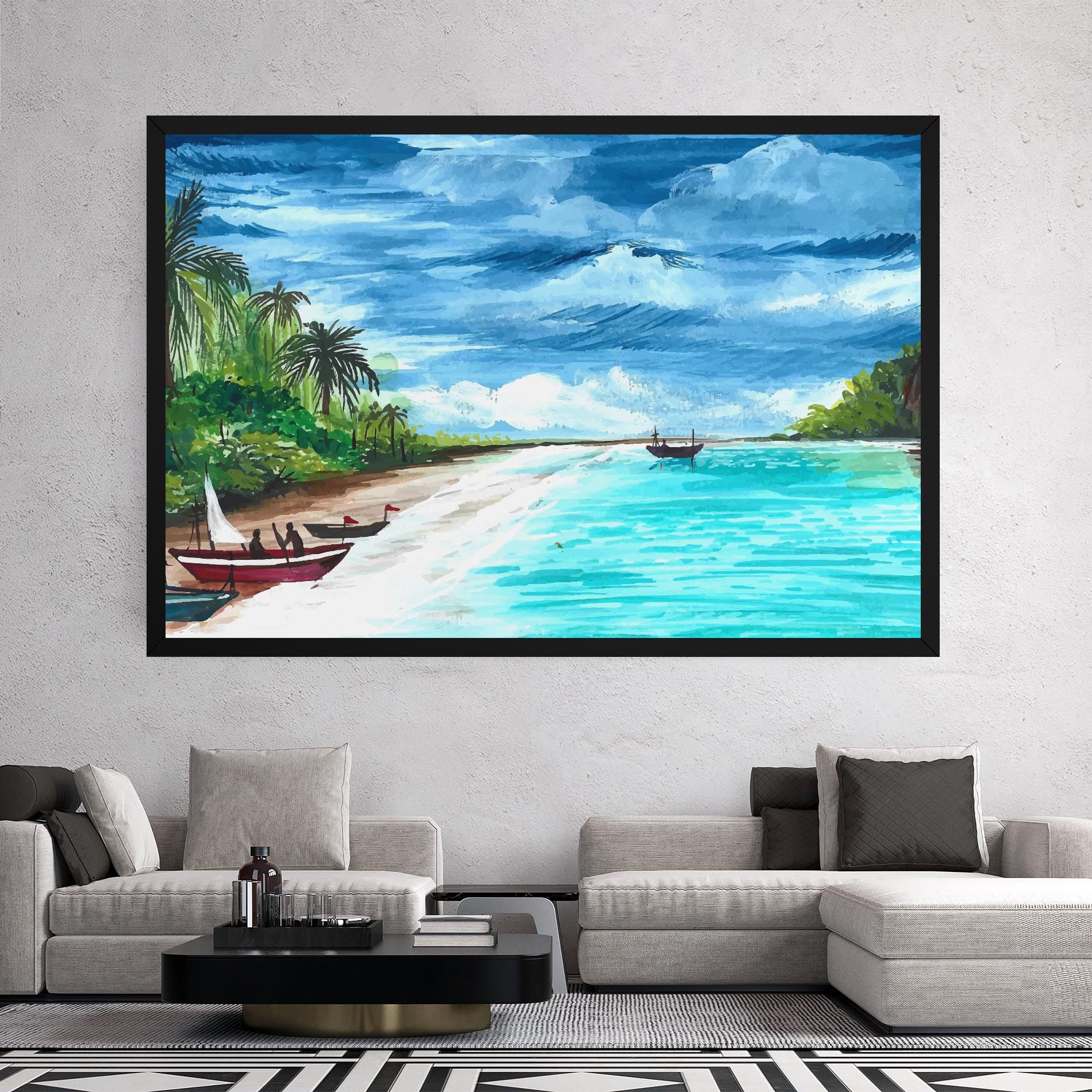 Beach Painting Art mockup 2