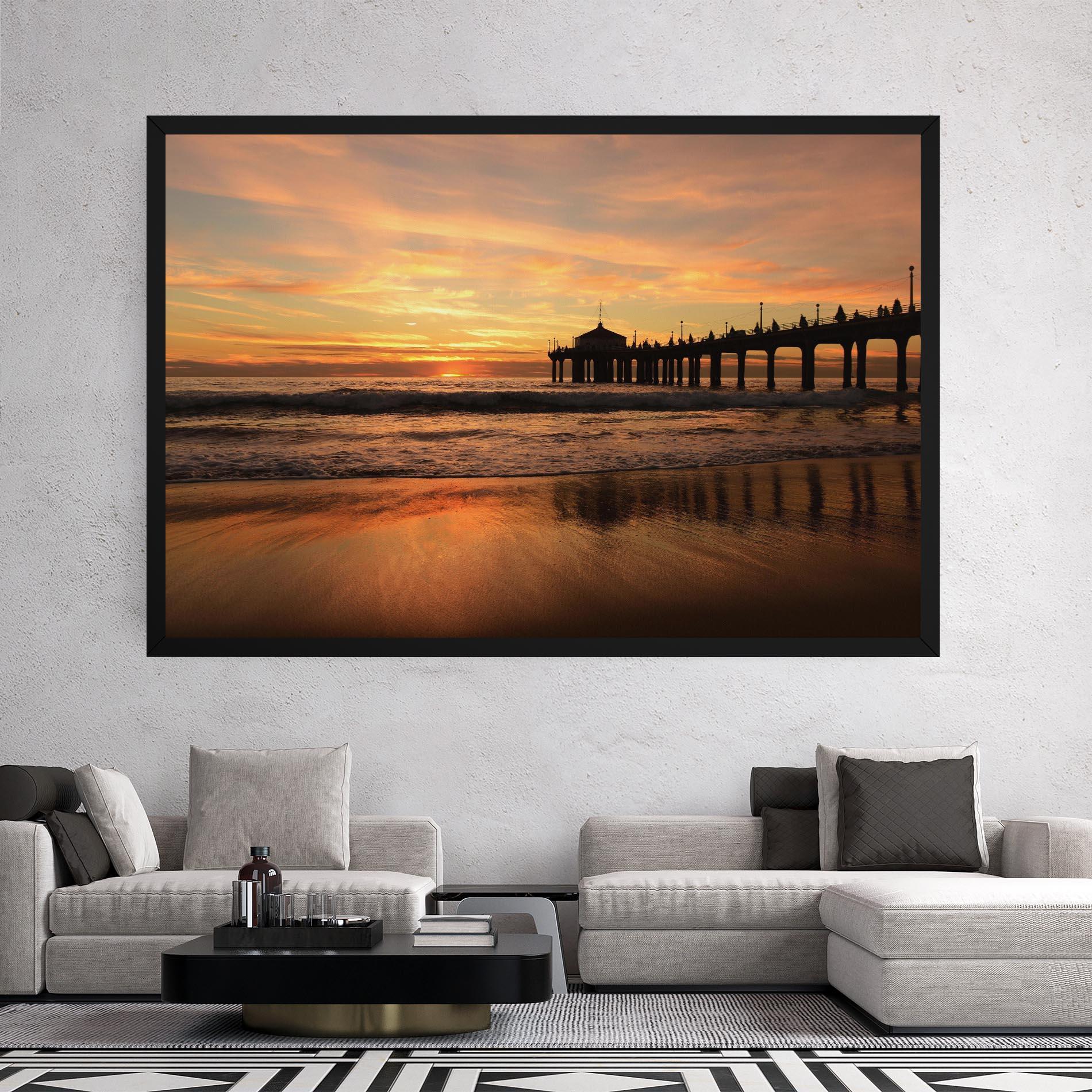 Leinwandbild Beach Sunset View mockup 2