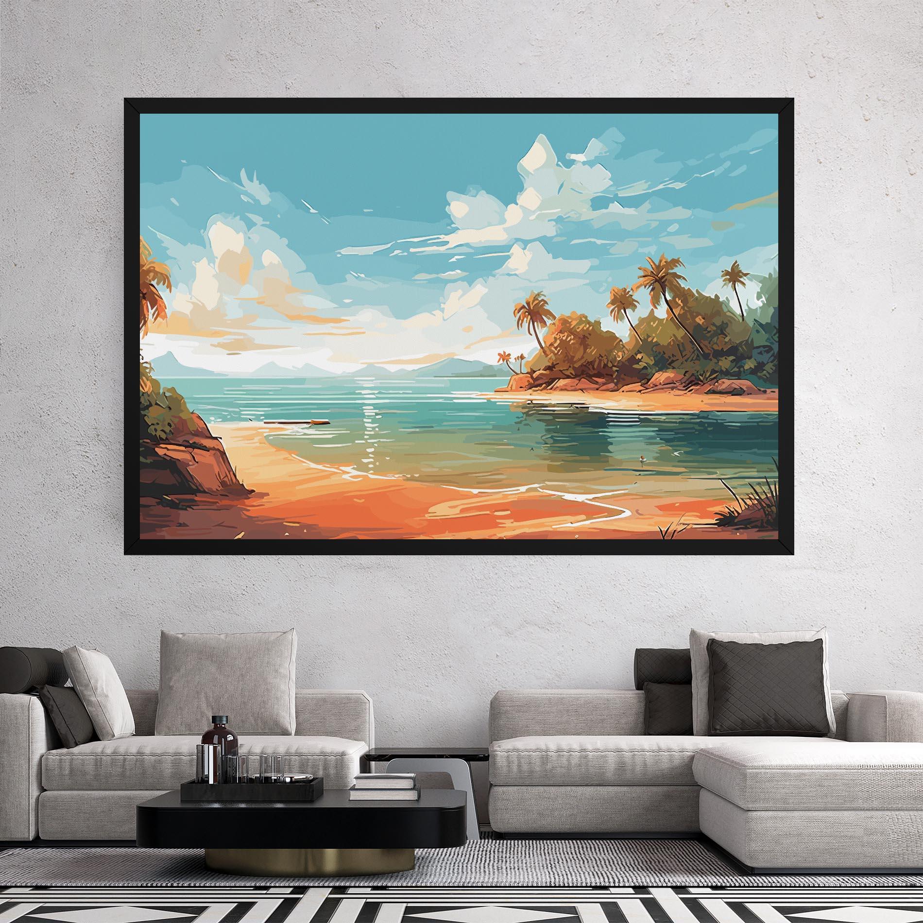 Leinwandbild Blue Sky Beach mockup 2