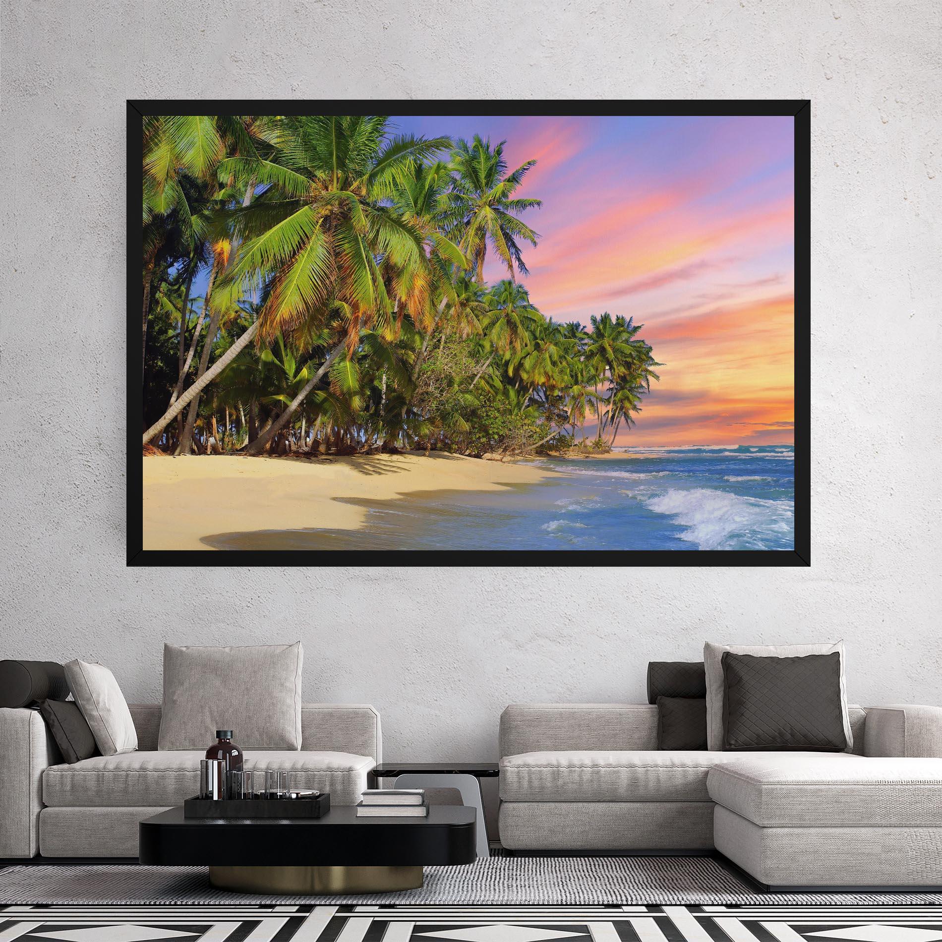 Leinwandbild Coconut Tree Sunset mockup 2
