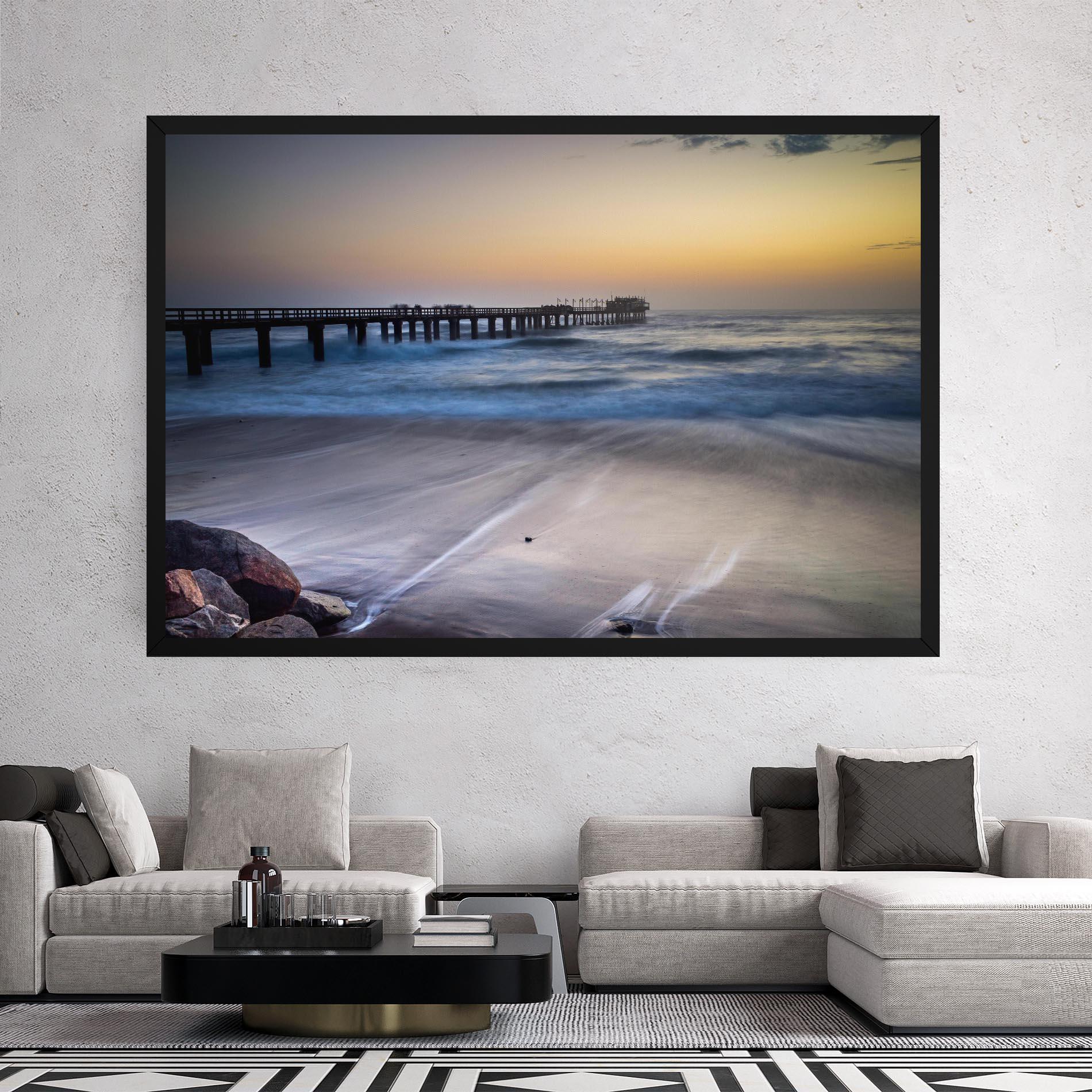 Leinwandbild Empty Pretty Beach mockup 2