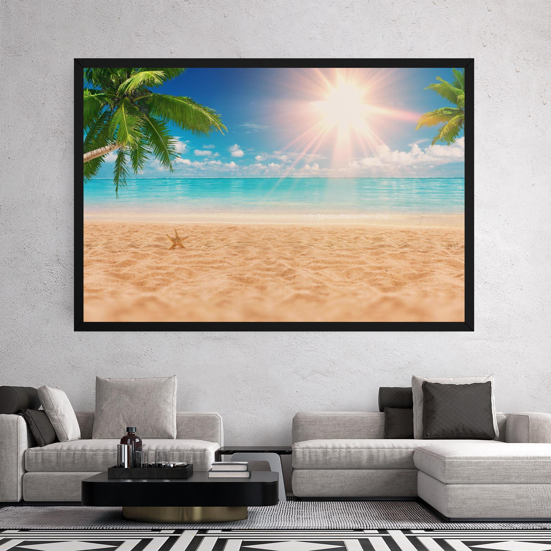 Leinwandbild Exotic Beach Ocean mockup 2