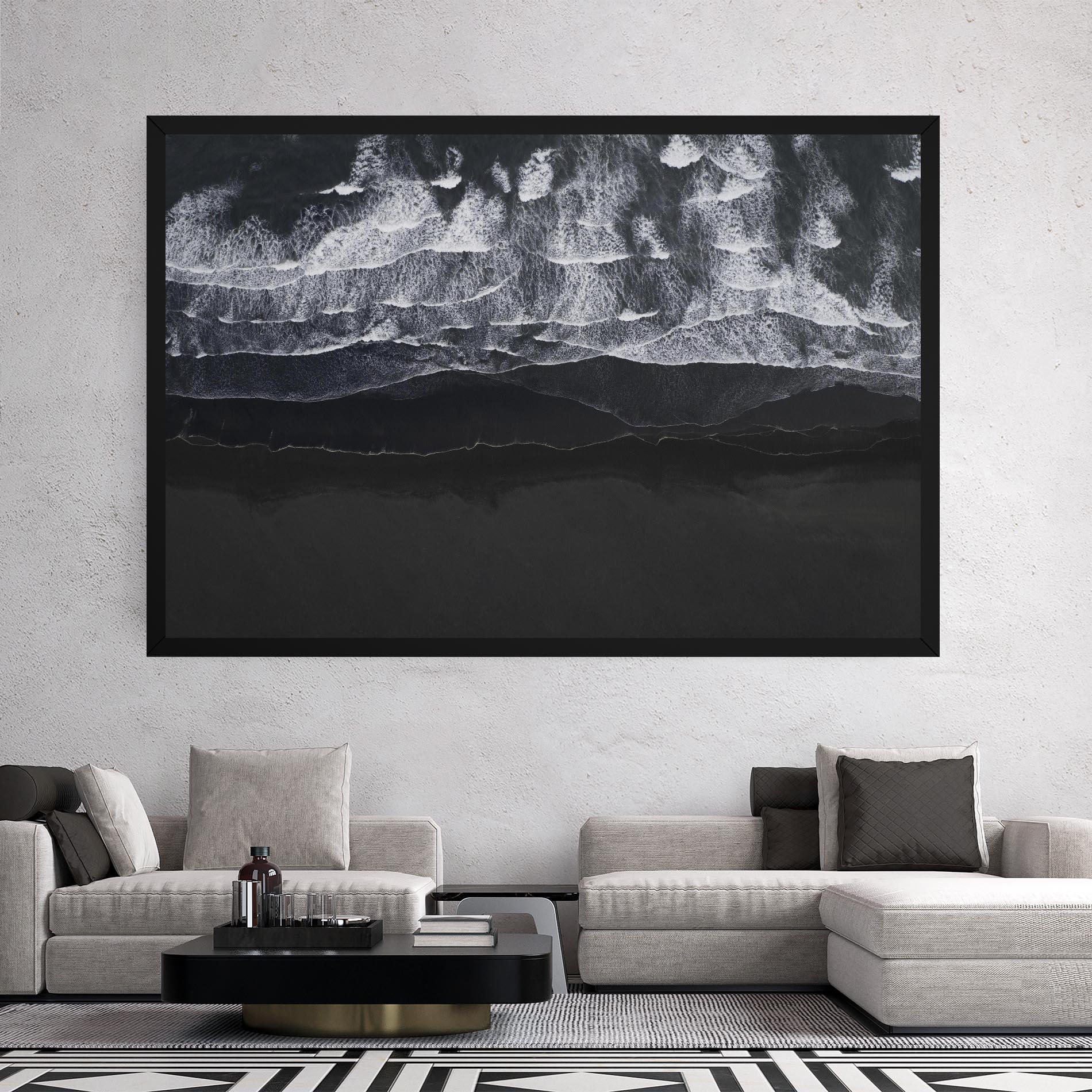 Leinwandbild Grey Waves Beach mockup 2