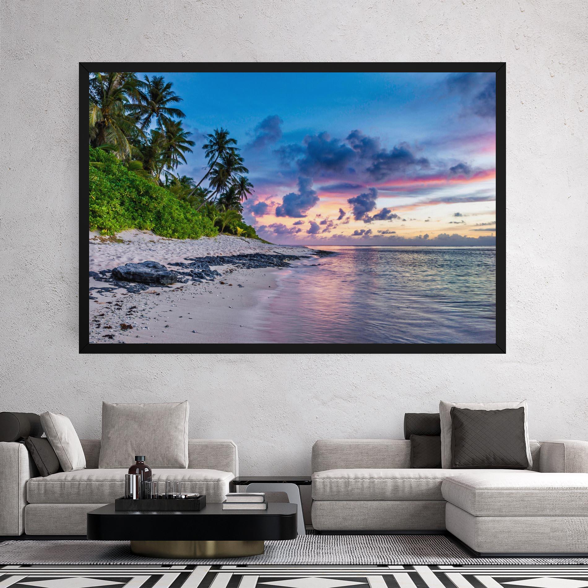 Leinwandbild Purple Blue Beach mockup 2