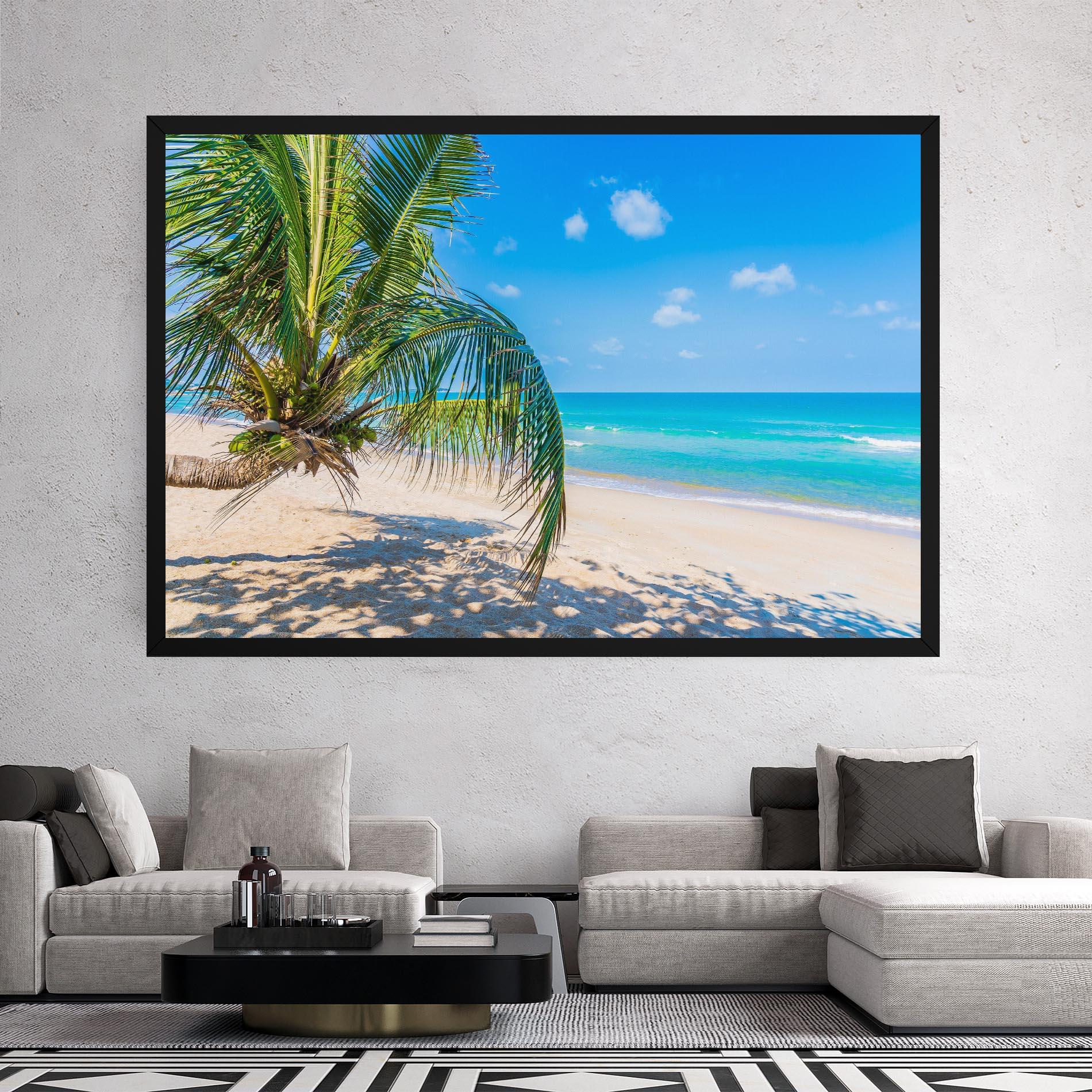 Leinwandbild Tropical Beach View mockup 2