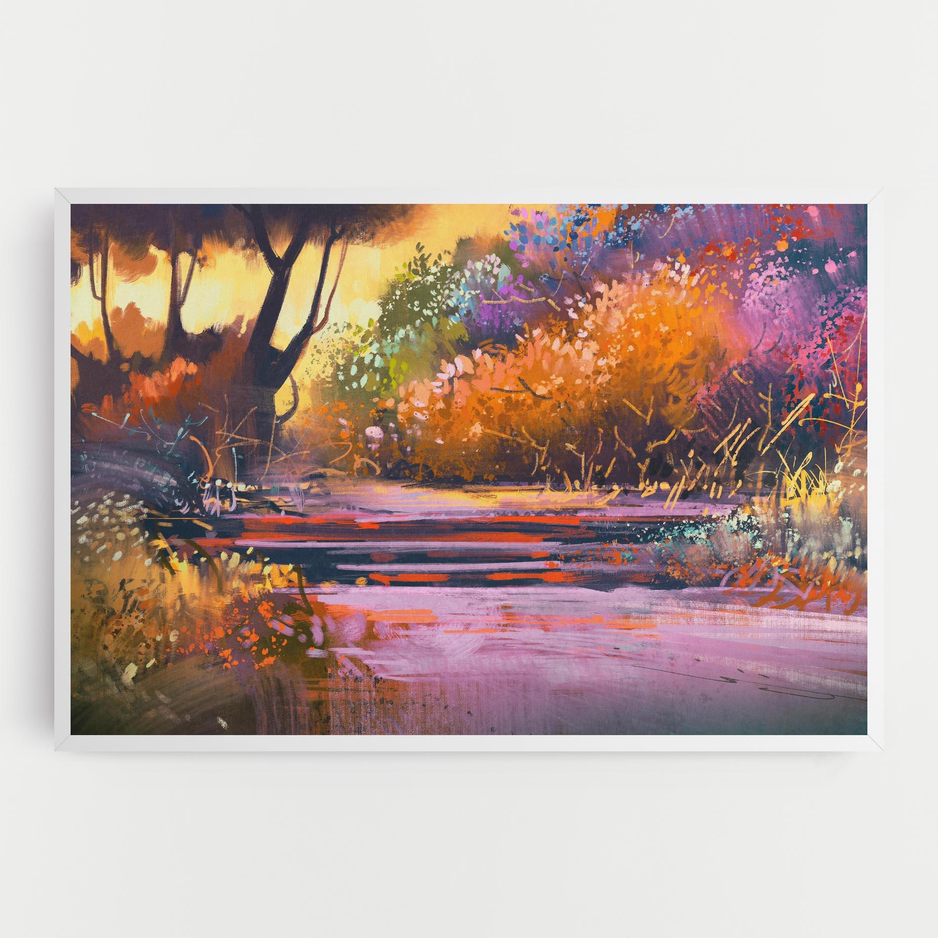 Leinwandbild Landscape Colorful Trees mockup 0