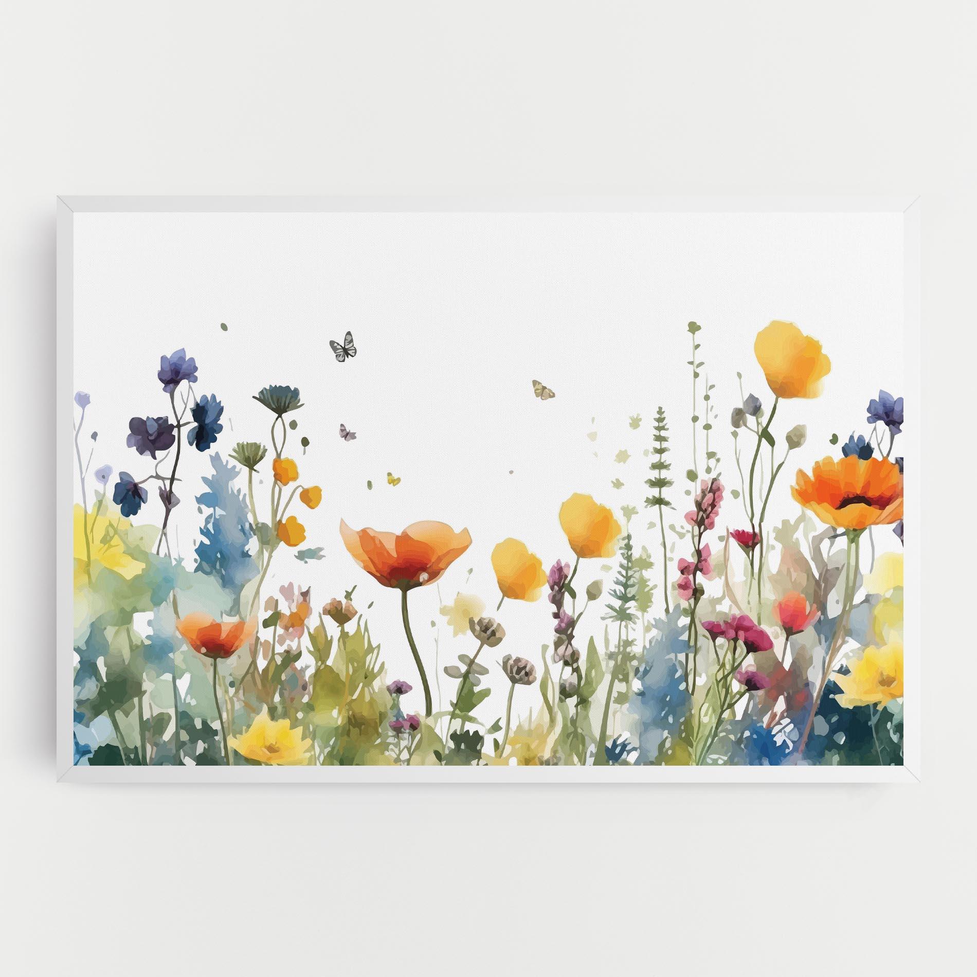 Leinwandbild Watercolor Spring Flowers mockup 0