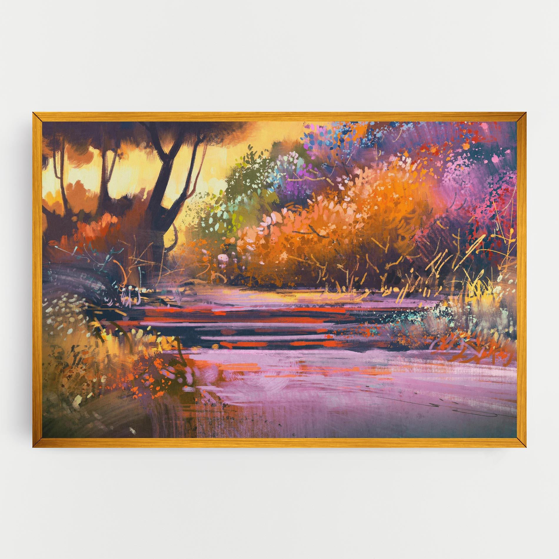 Leinwandbild Landscape Colorful Trees mockup 0