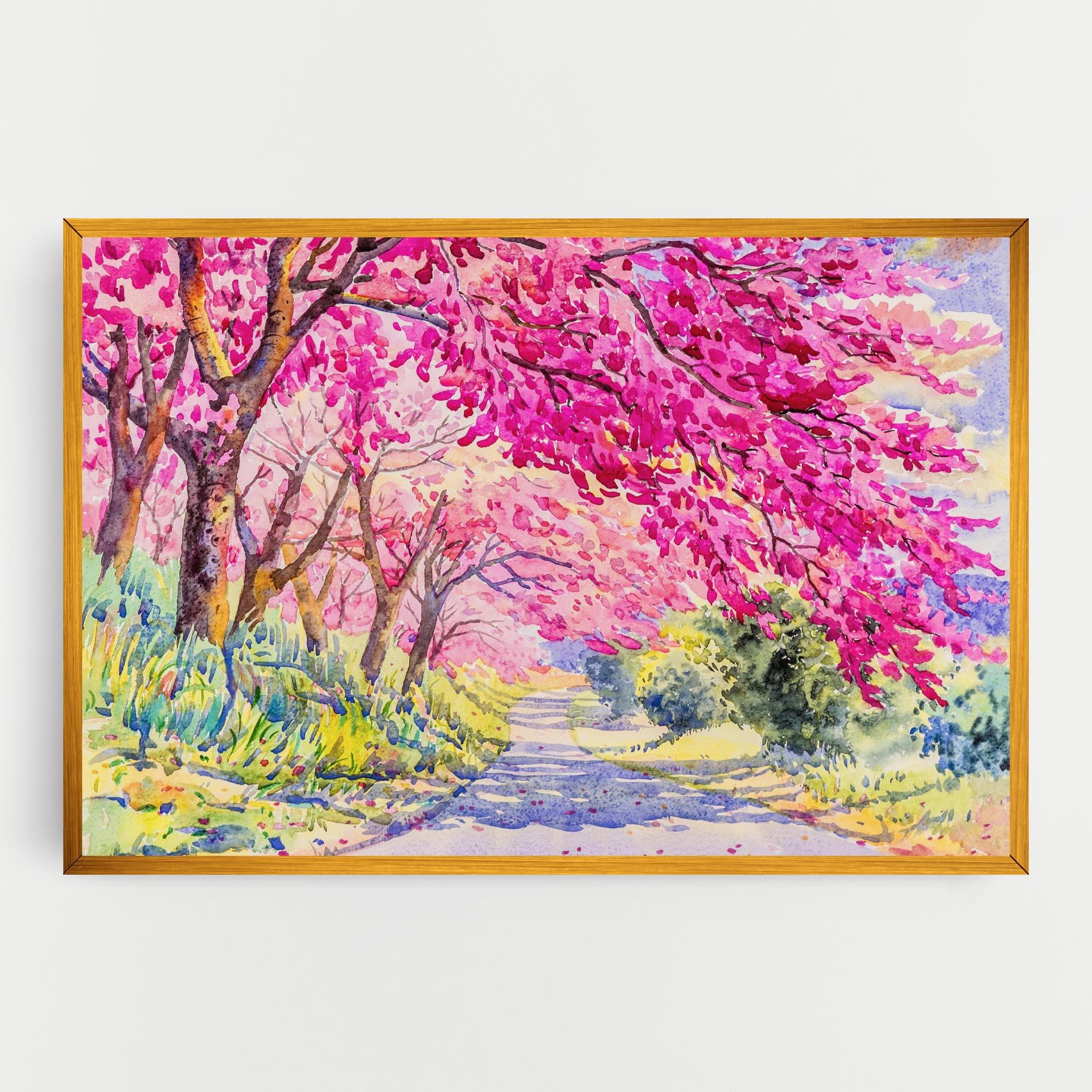 Leinwandbild Pink Trees Art mockup 0