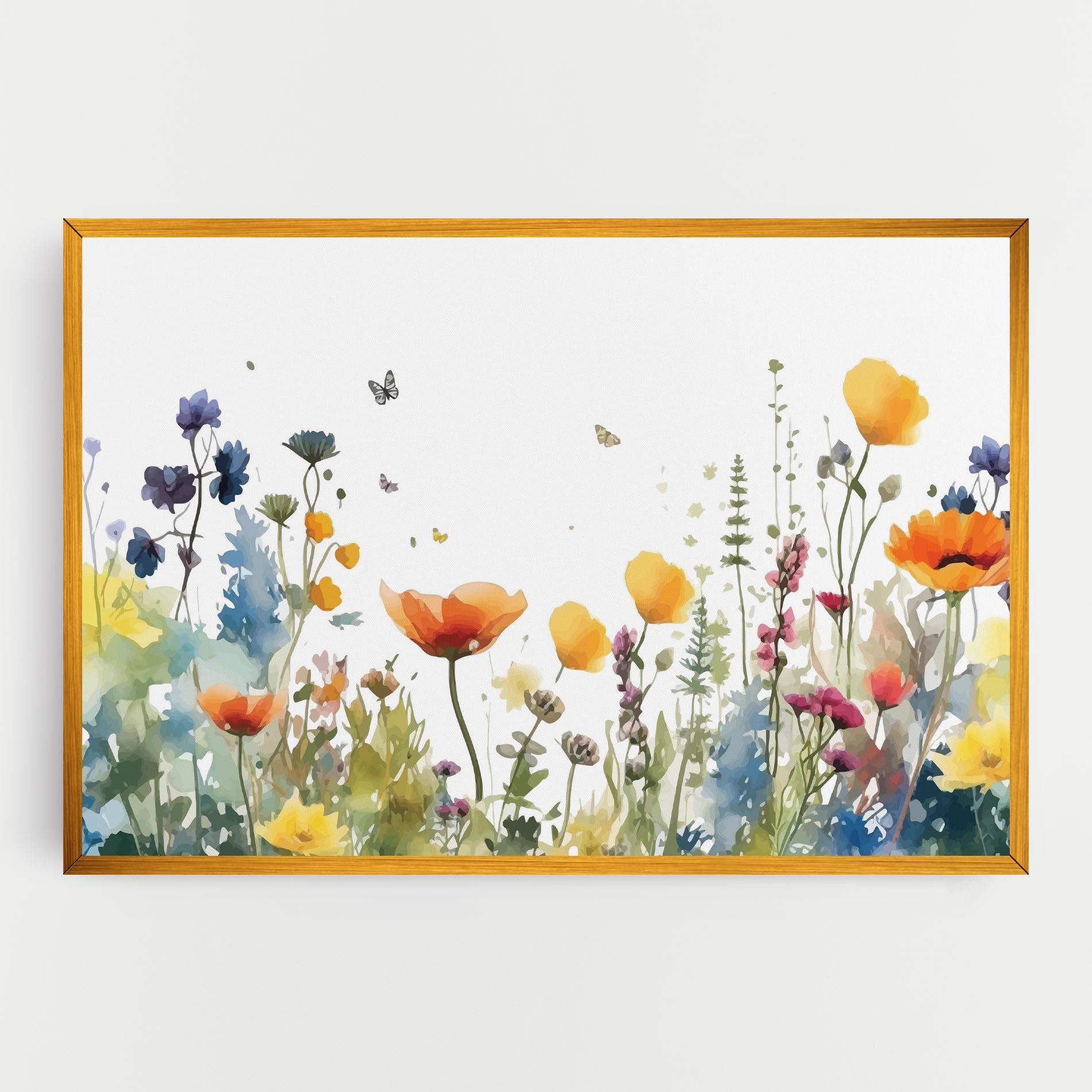 Leinwandbild Watercolor Spring Flowers mockup 0