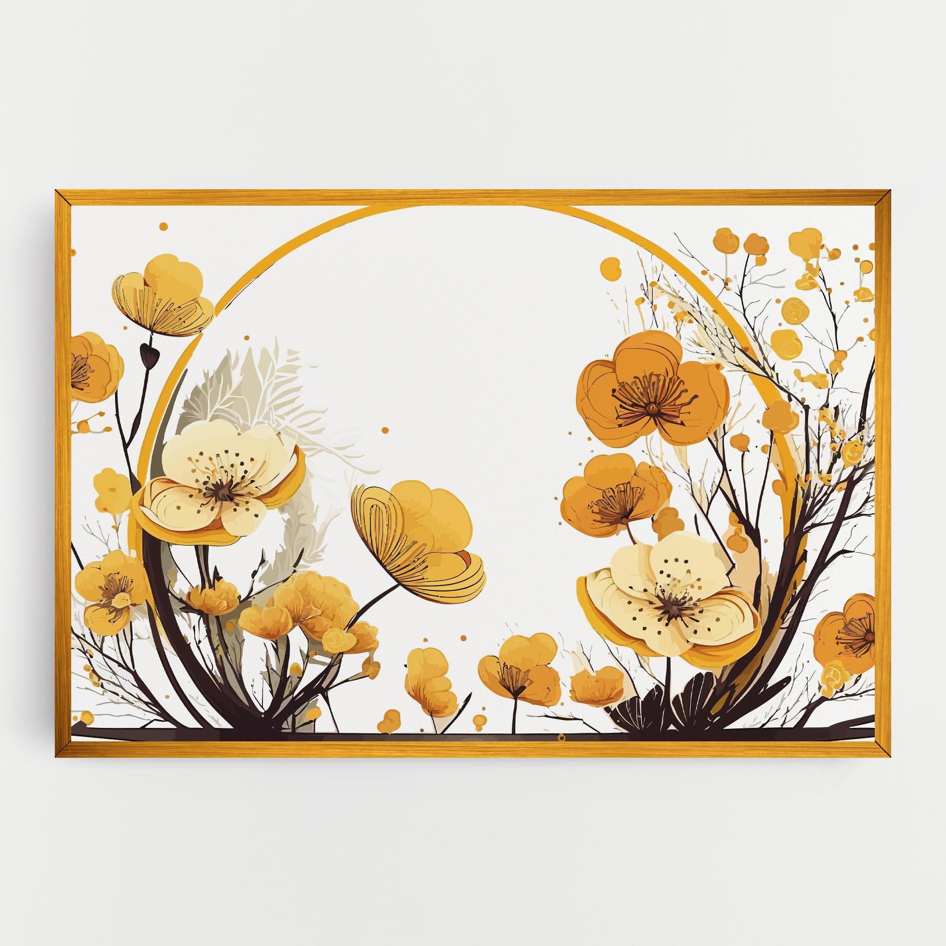 Leinwandbild Yellow Circle Flowers mockup 0
