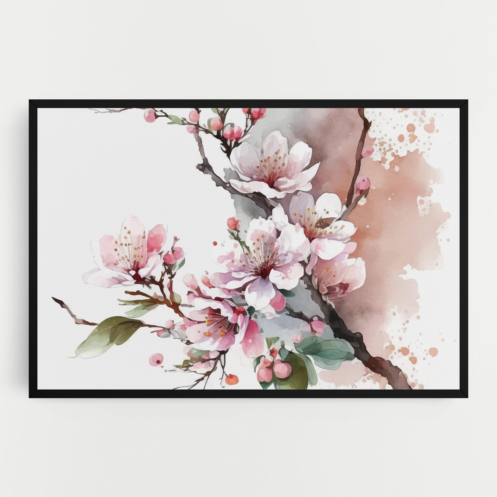 Leinwandbild Cherry Spring Flower mockup 0