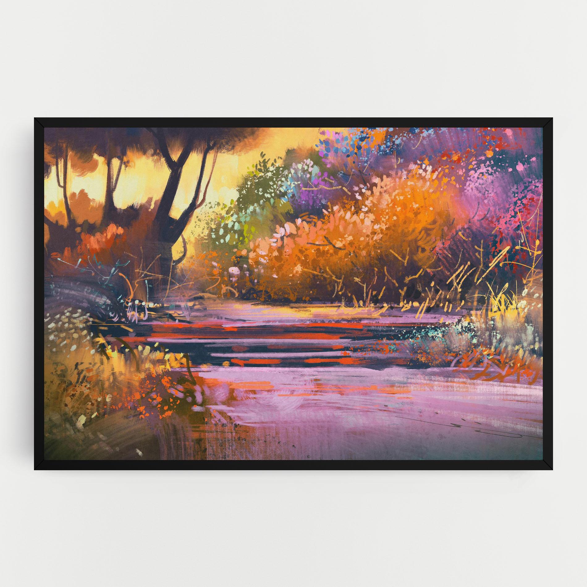 Leinwandbild Landscape Colorful Trees mockup 0