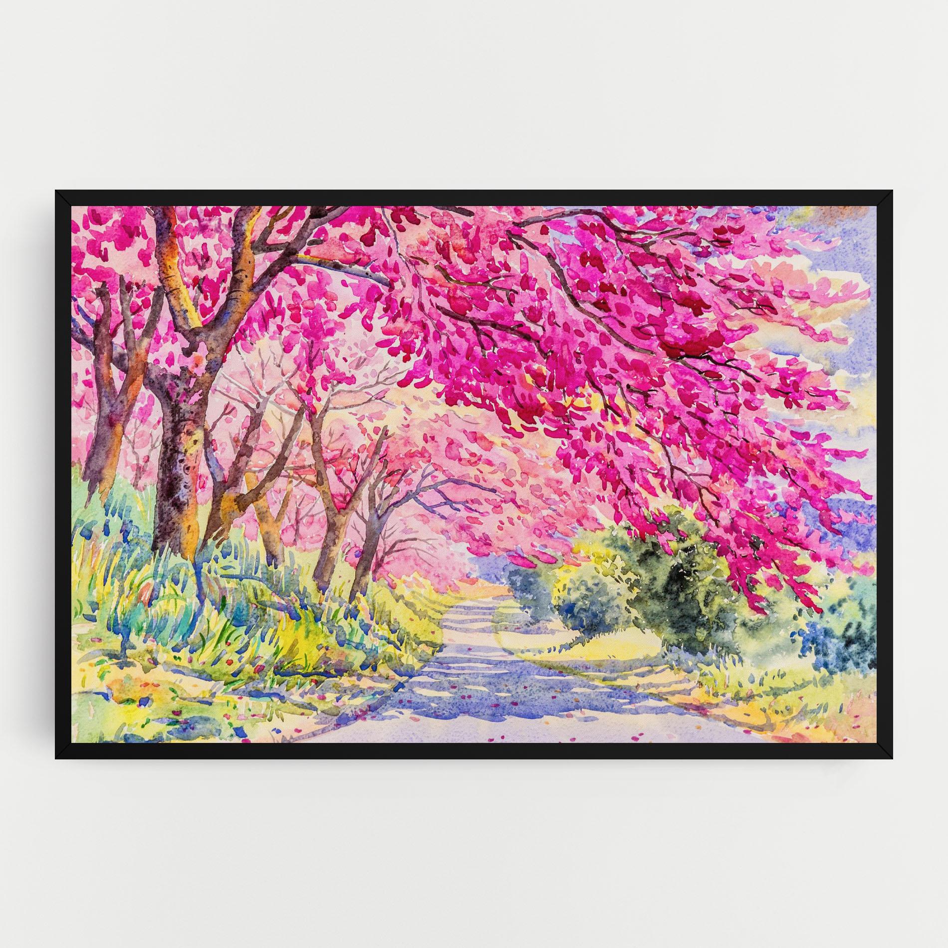 Leinwandbild Pink Trees Art mockup 0