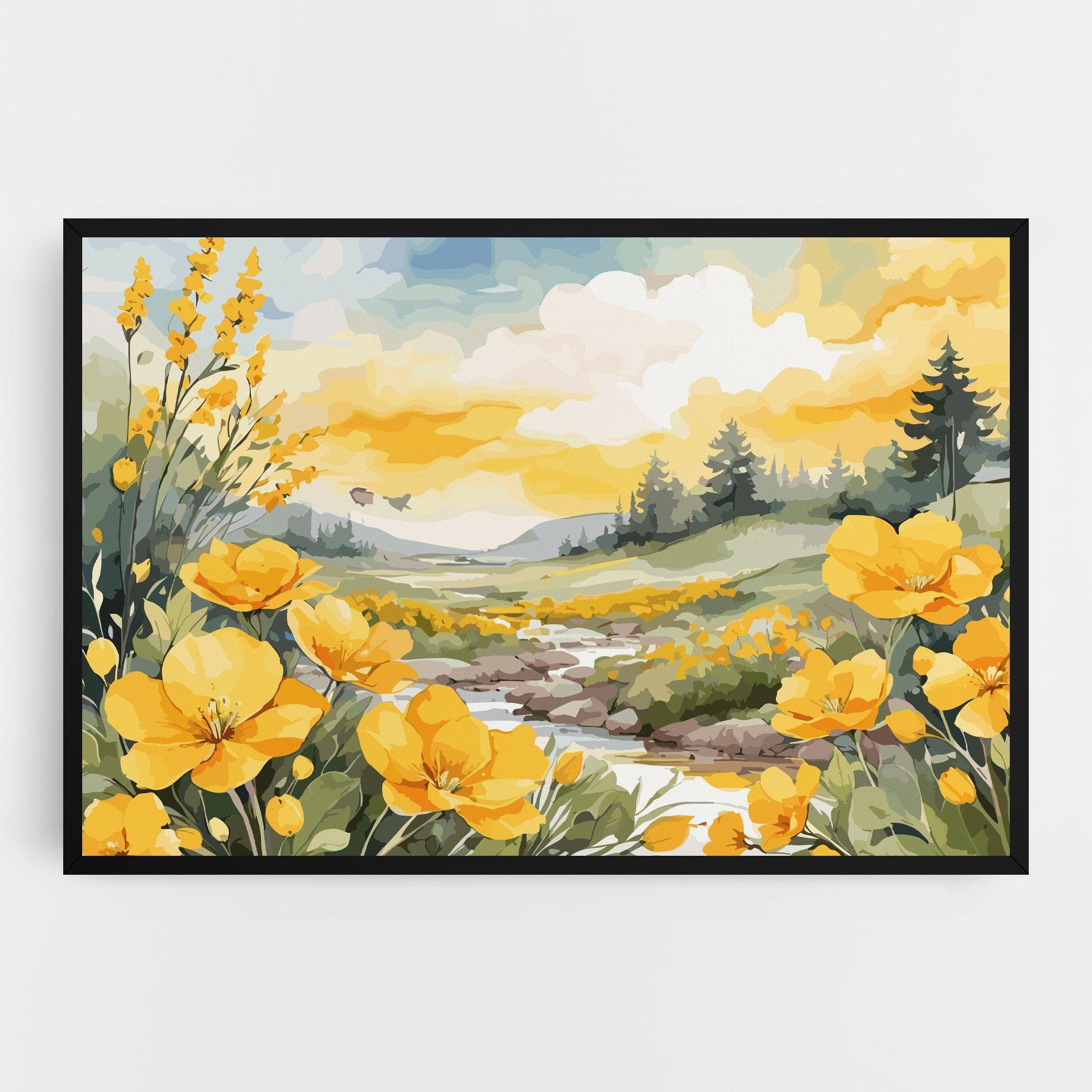 Leinwandbild Yellow Spring Flower mockup 0