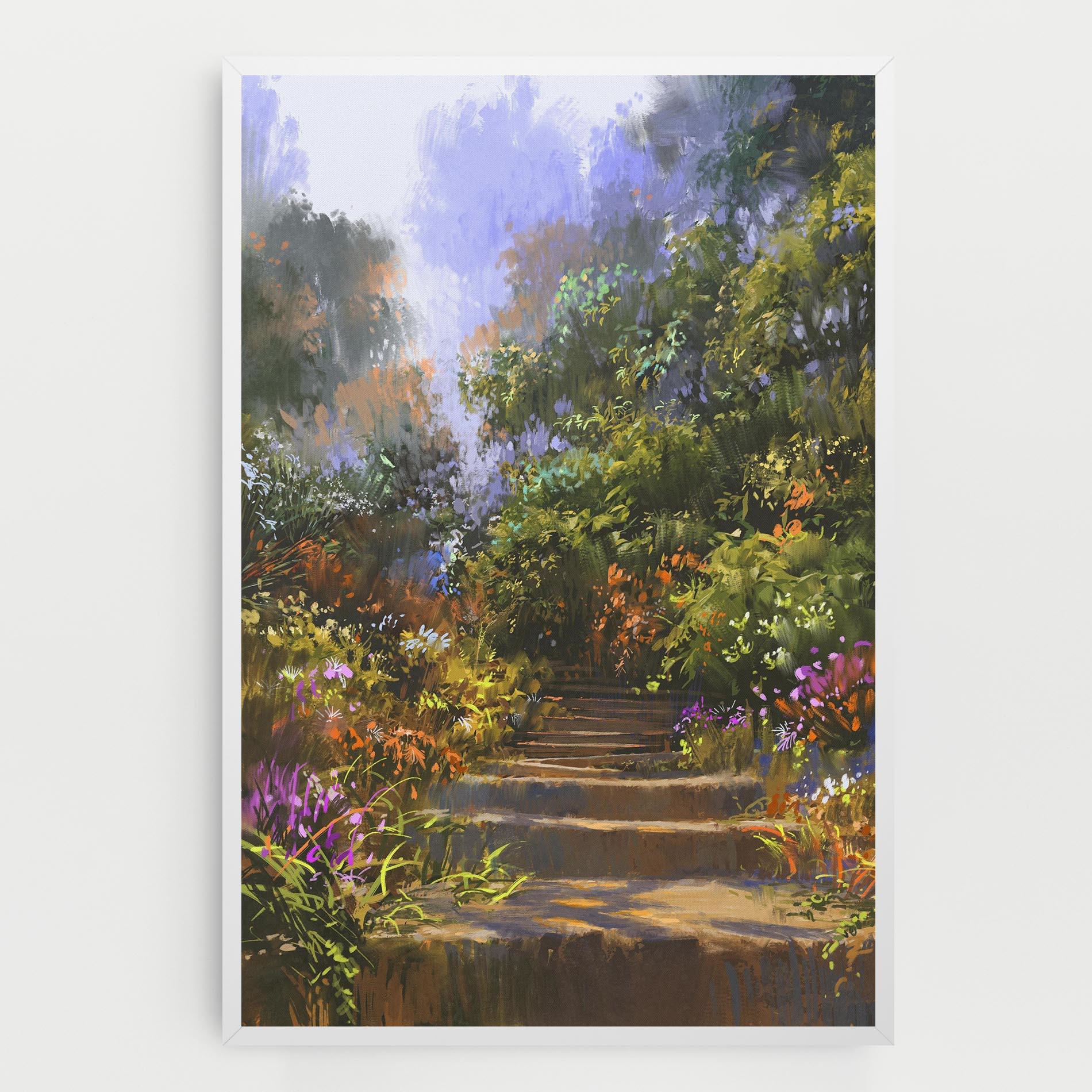Leinwandbild Spring Staircase Painting mockup 0