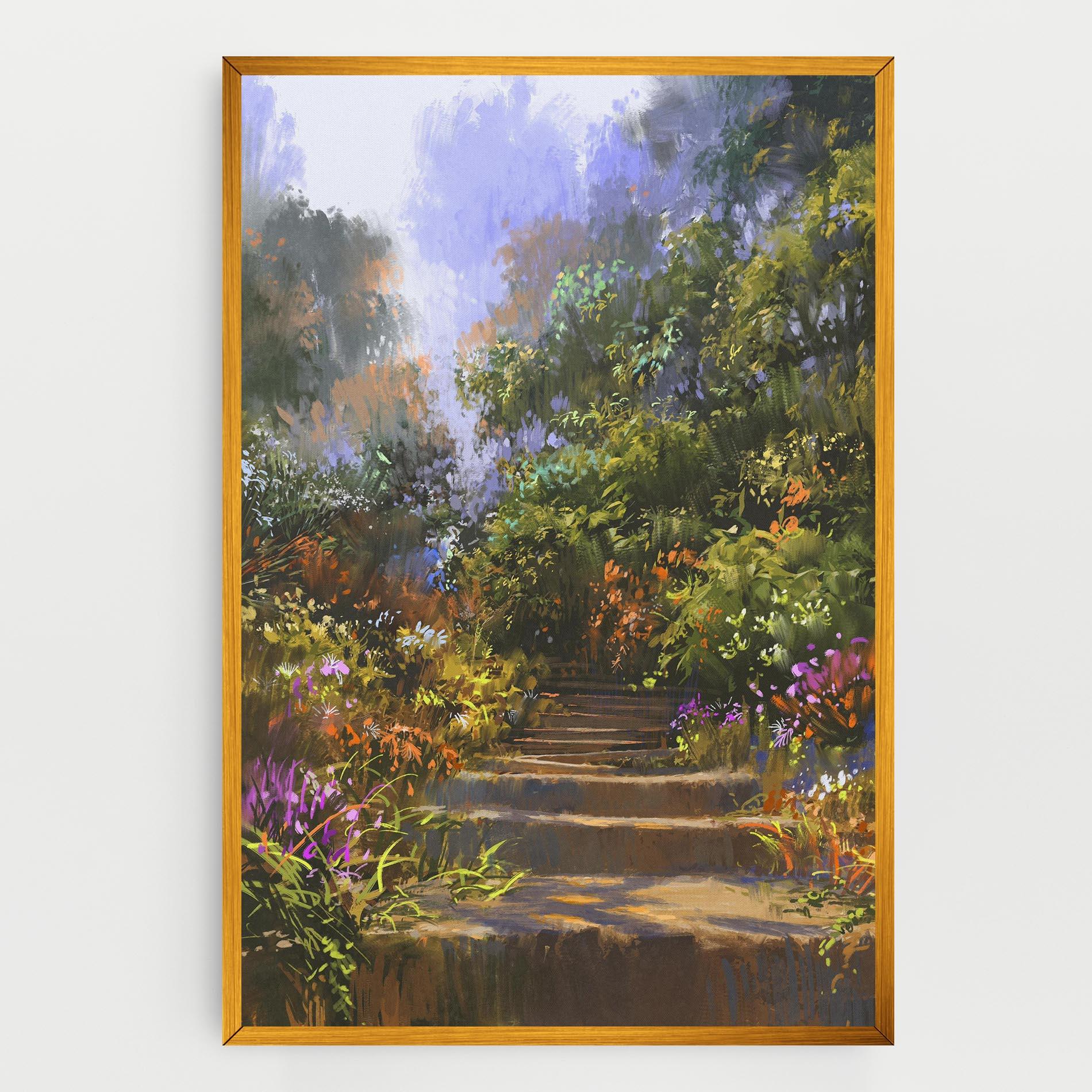Leinwandbild Spring Staircase Painting mockup 0