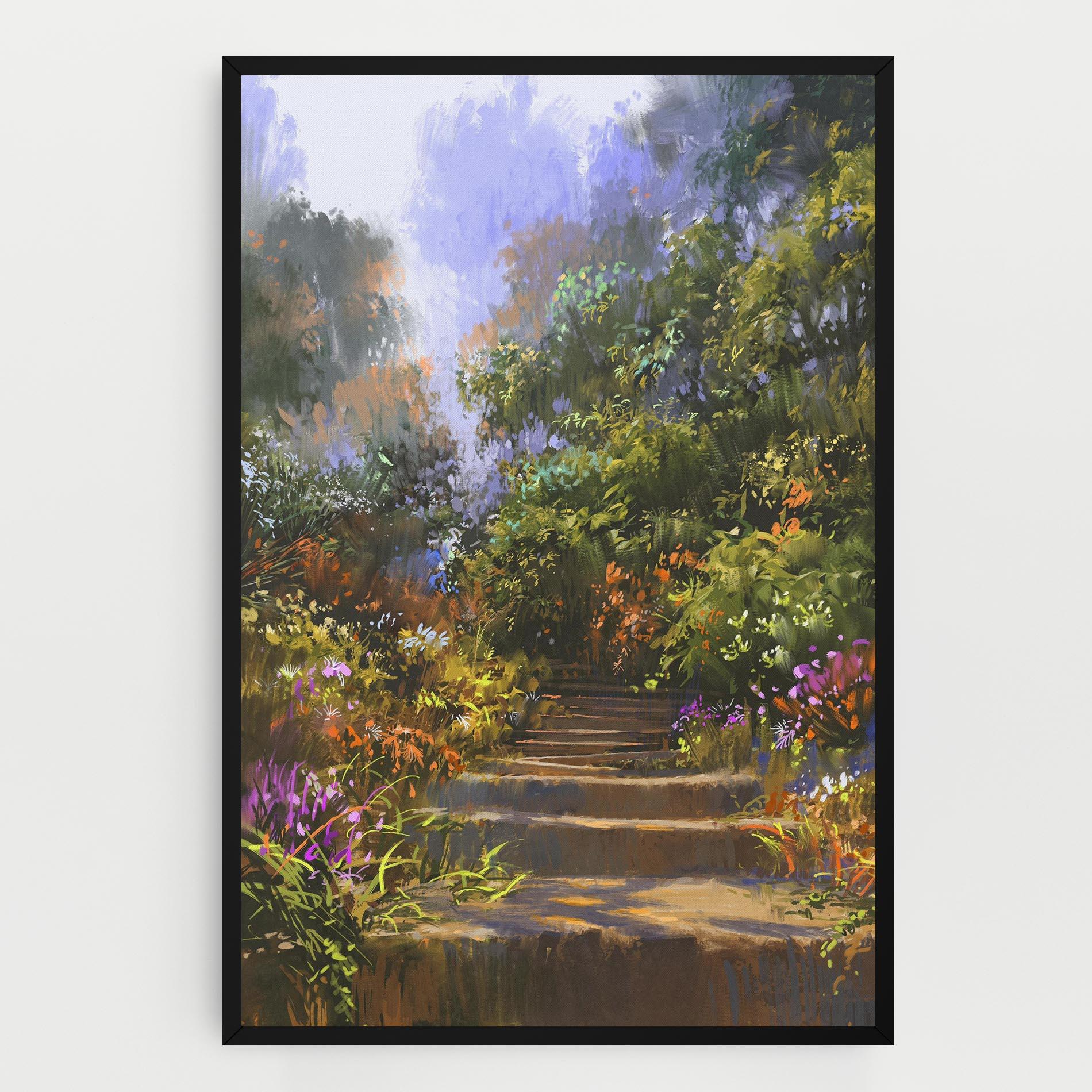 Leinwandbild Spring Staircase Painting mockup 0