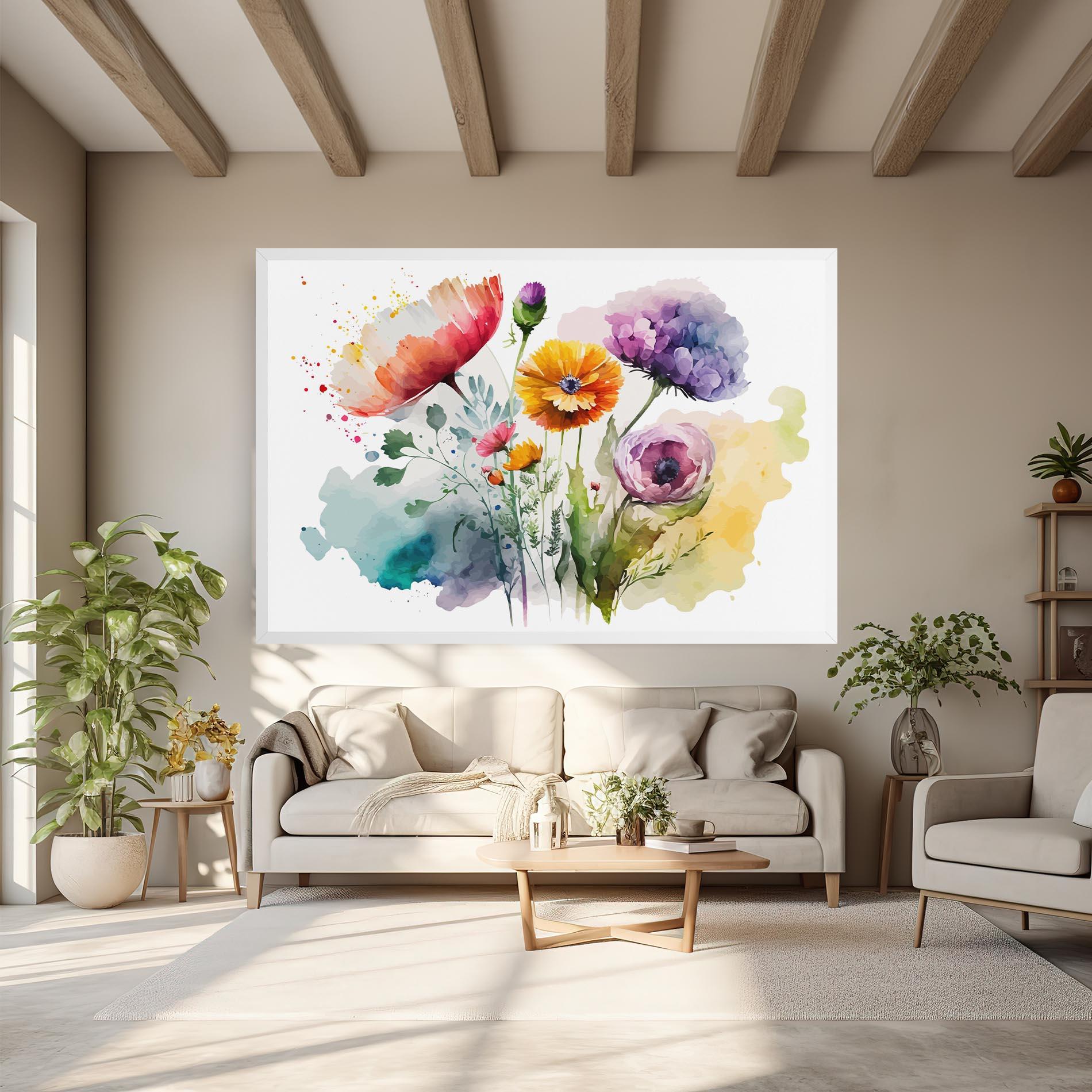 Leinwandbild Beautiful Spring Flowers mockup 6