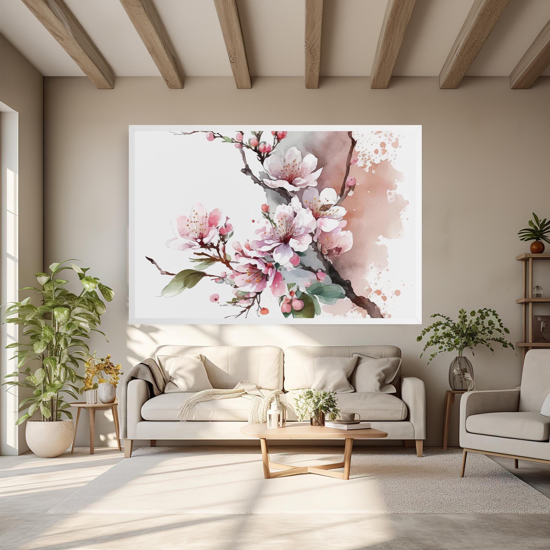 Leinwandbild Cherry Spring Flower mockup 6