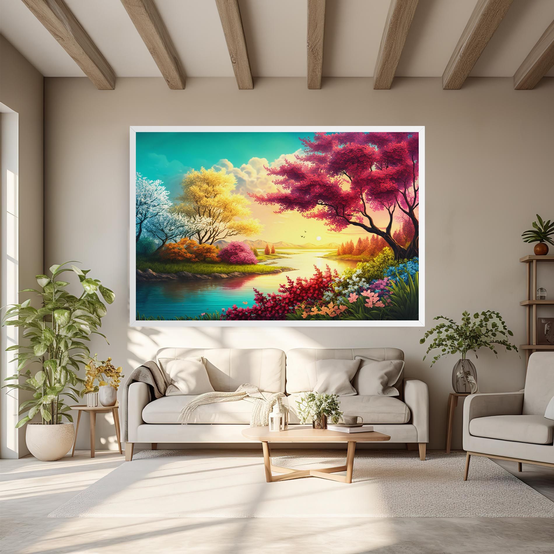 Pink Yellow Trees mockup 6