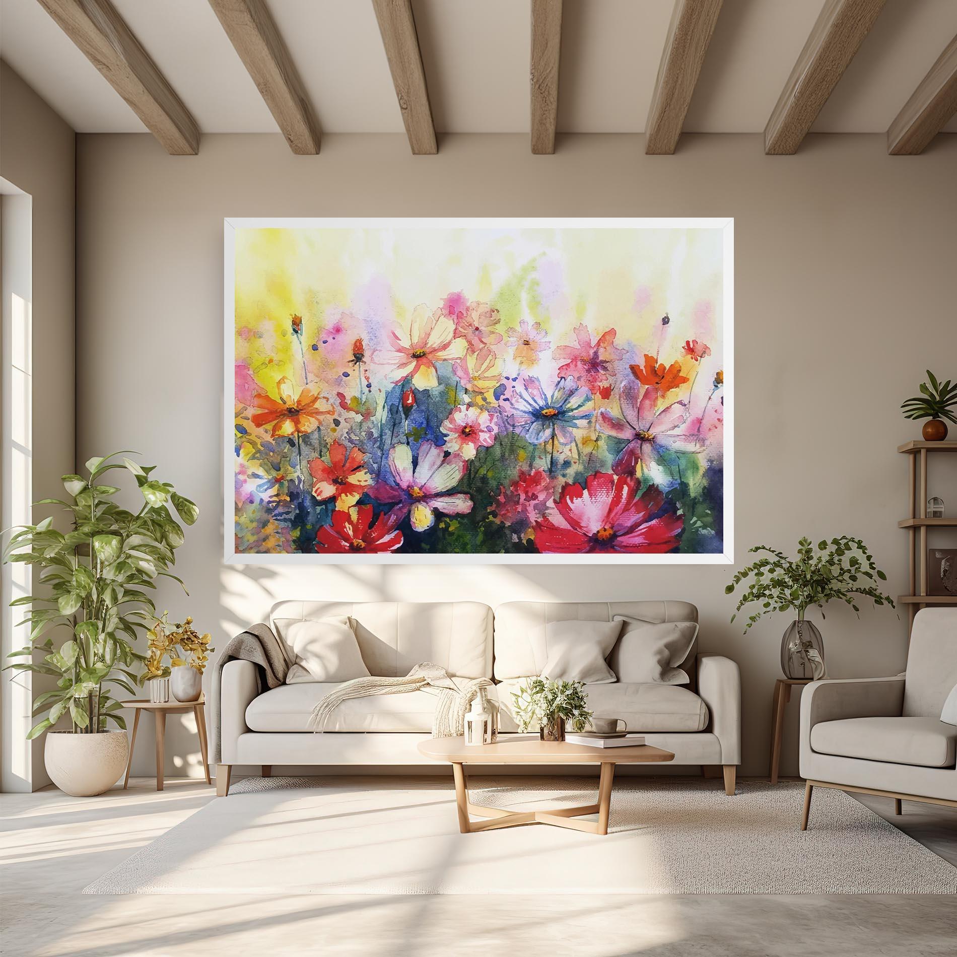 Leinwandbild Water Art Flowers mockup 6