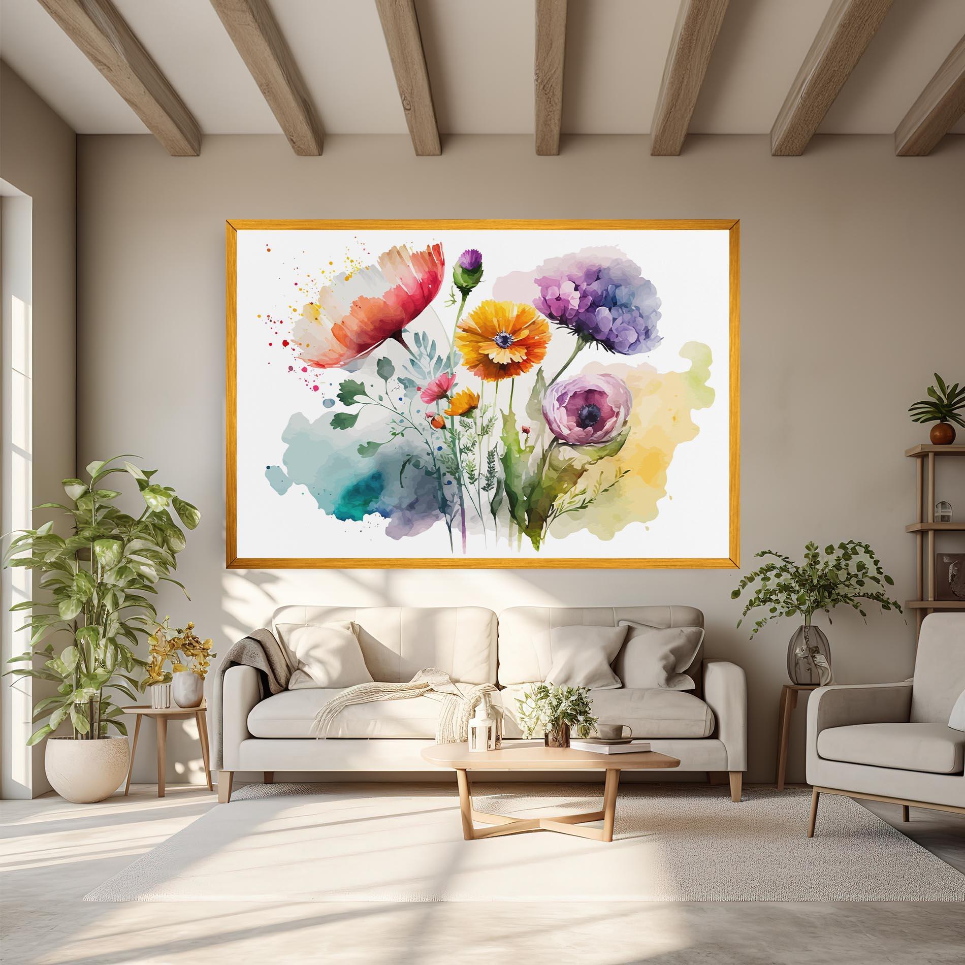 Leinwandbild Beautiful Spring Flowers mockup 6