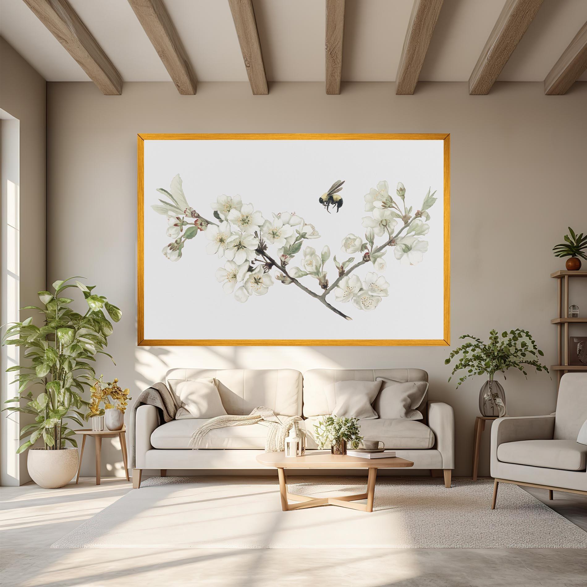 Leinwandbild Bee Spring Flower mockup 6