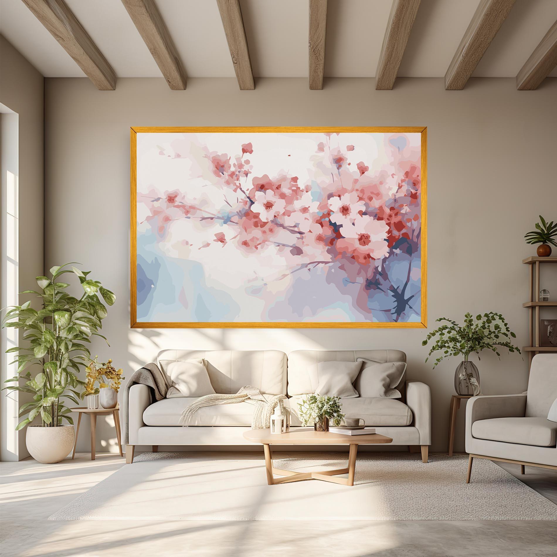 Leinwandbild Pastel Spring Flowers mockup 6