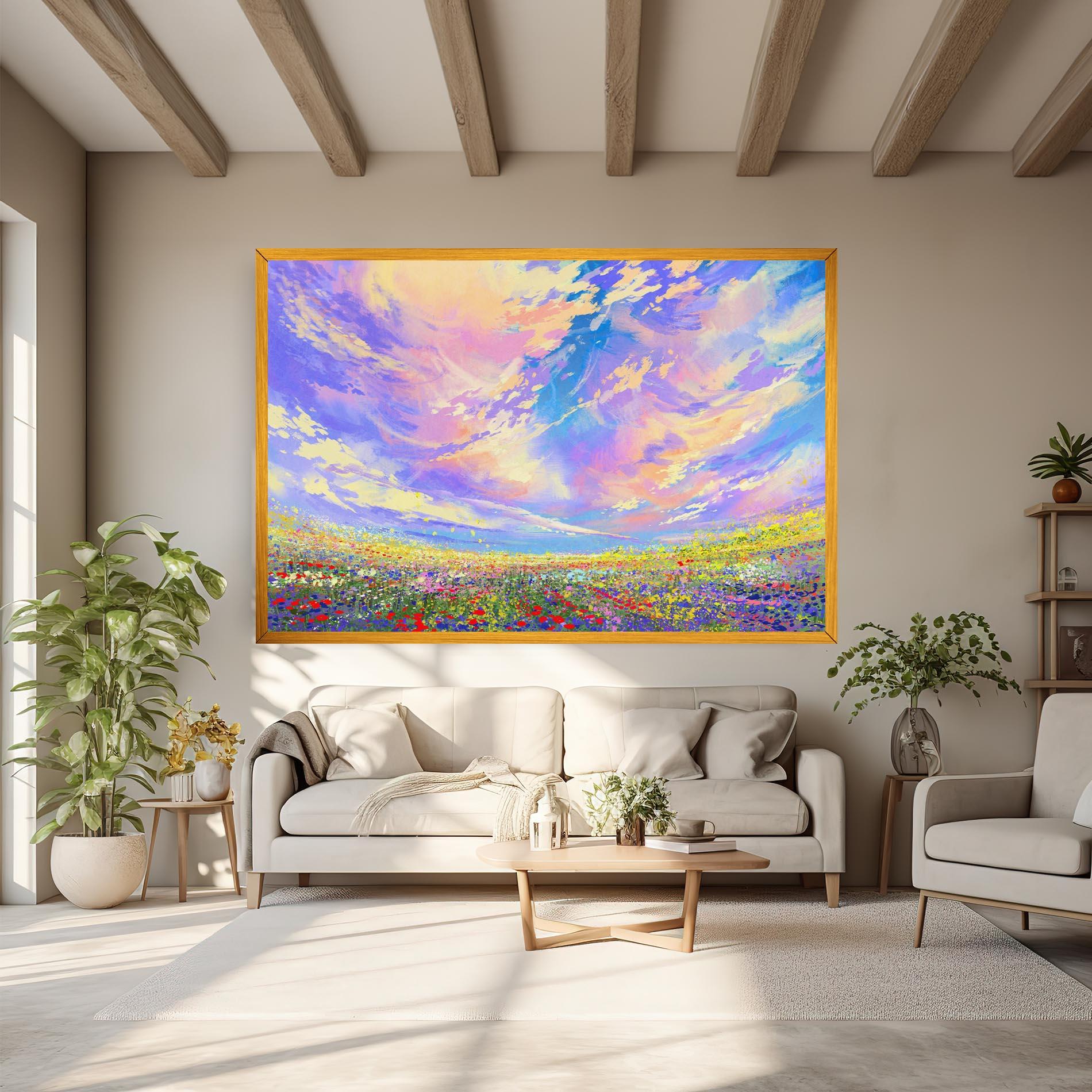 Leinwandbild Spring Field mockup 6