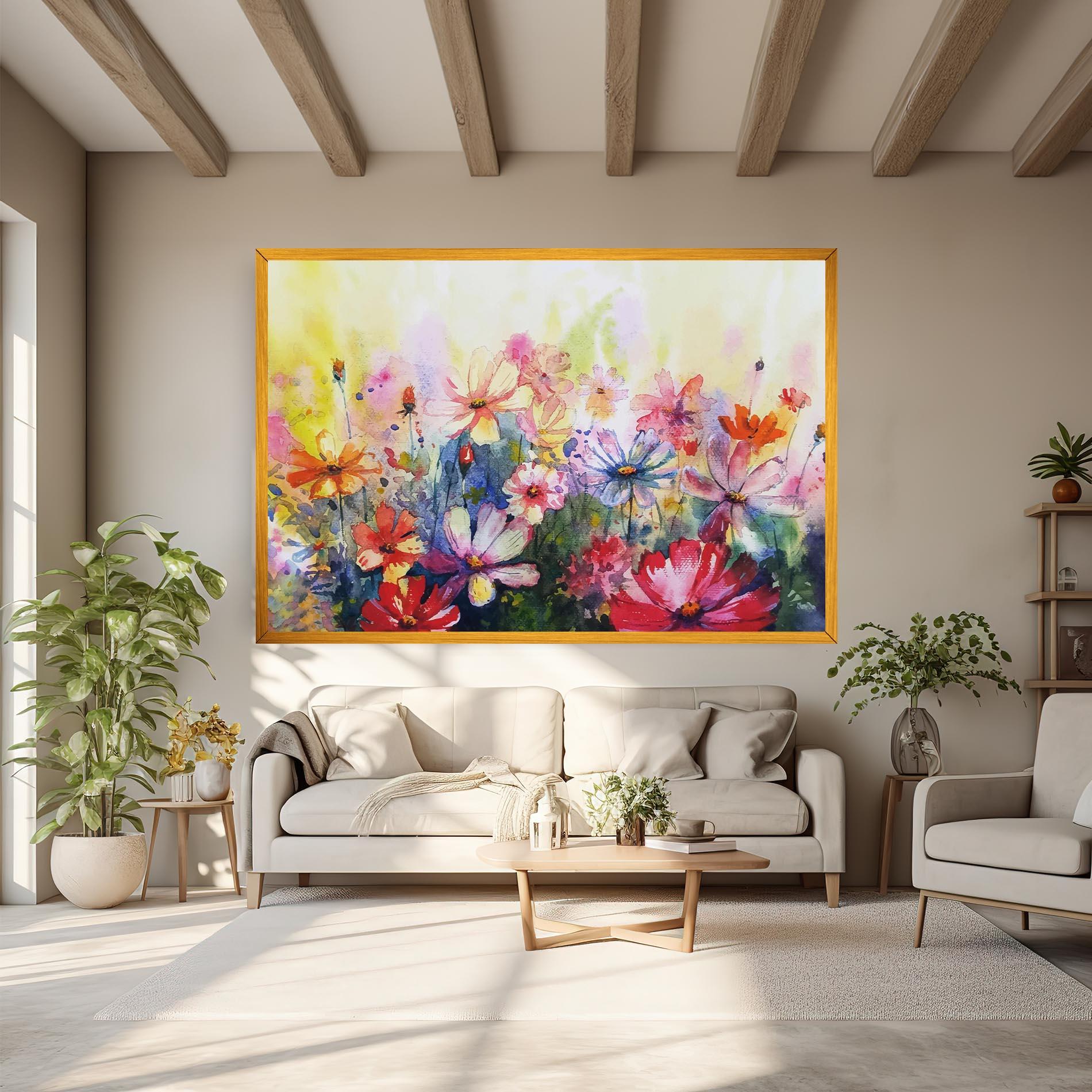 Leinwandbild Water Art Flowers mockup 6