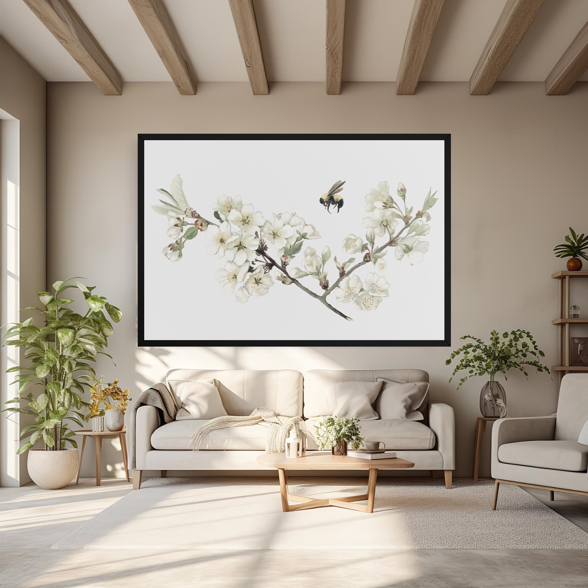 Leinwandbild Bee Spring Flower mockup 6