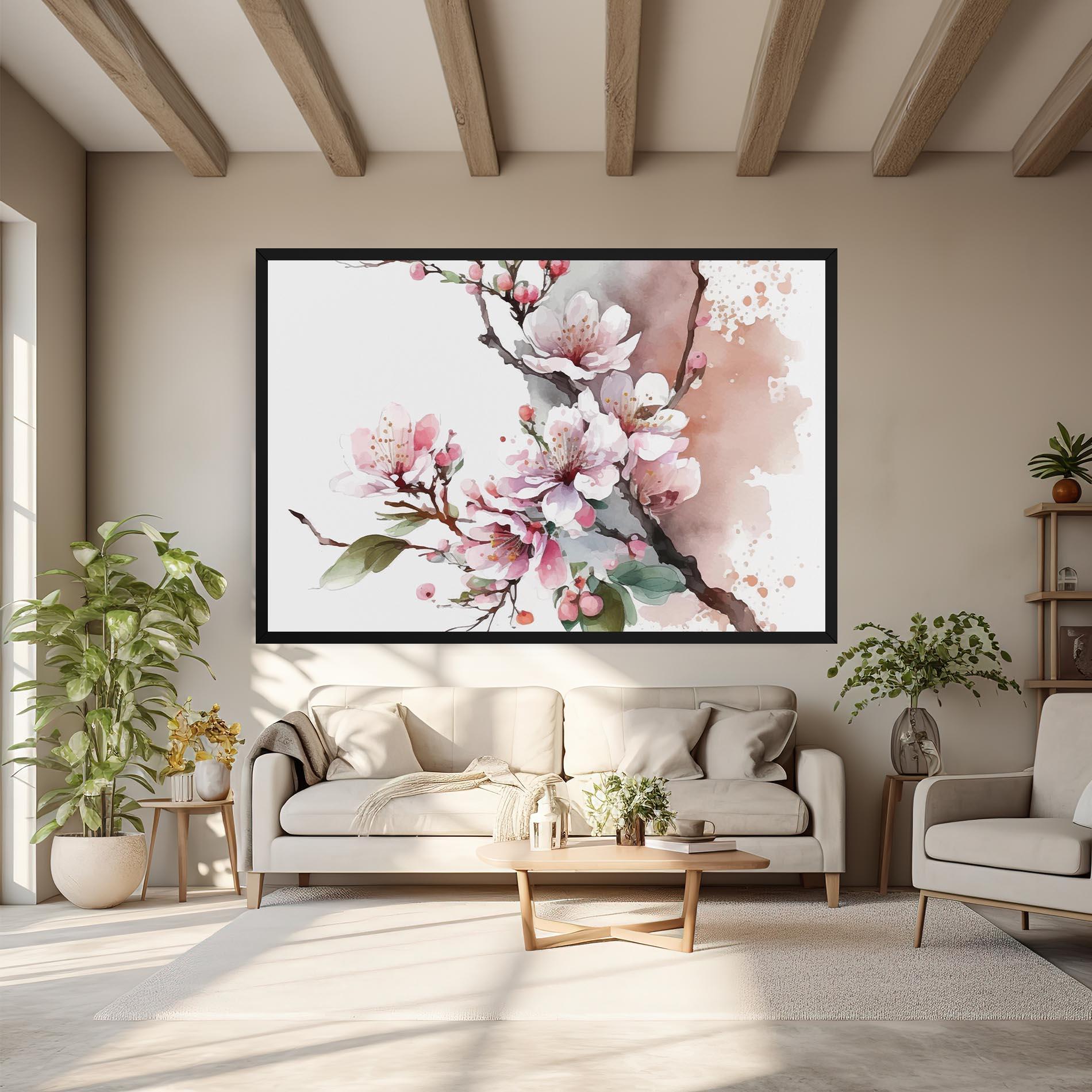 Leinwandbild Cherry Spring Flower mockup 6
