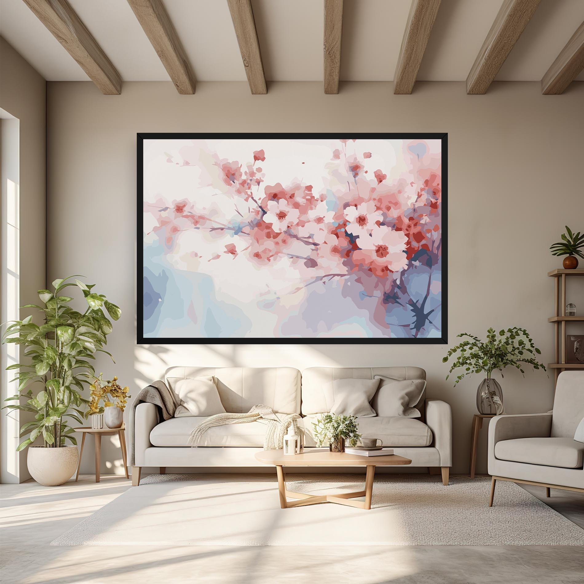 Leinwandbild Pastel Spring Flowers mockup 6