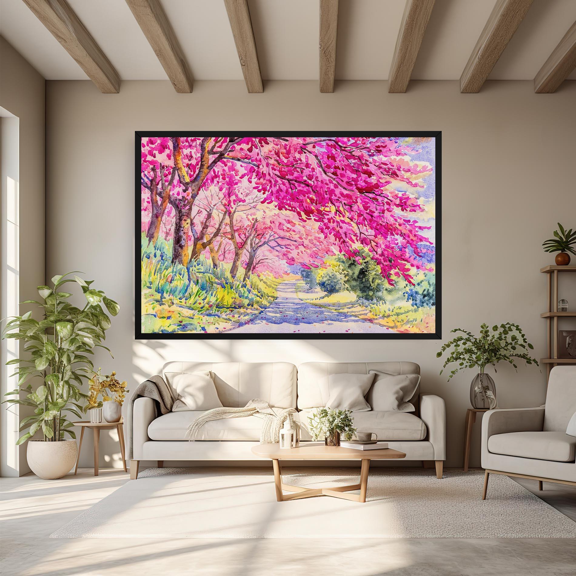 Leinwandbild Pink Trees Art mockup 6