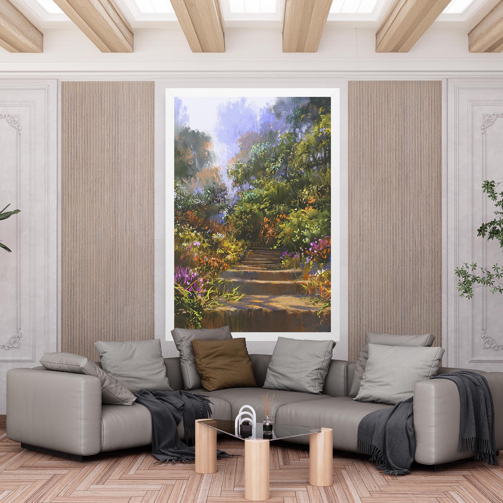Leinwandbild Spring Staircase Painting mockup 6