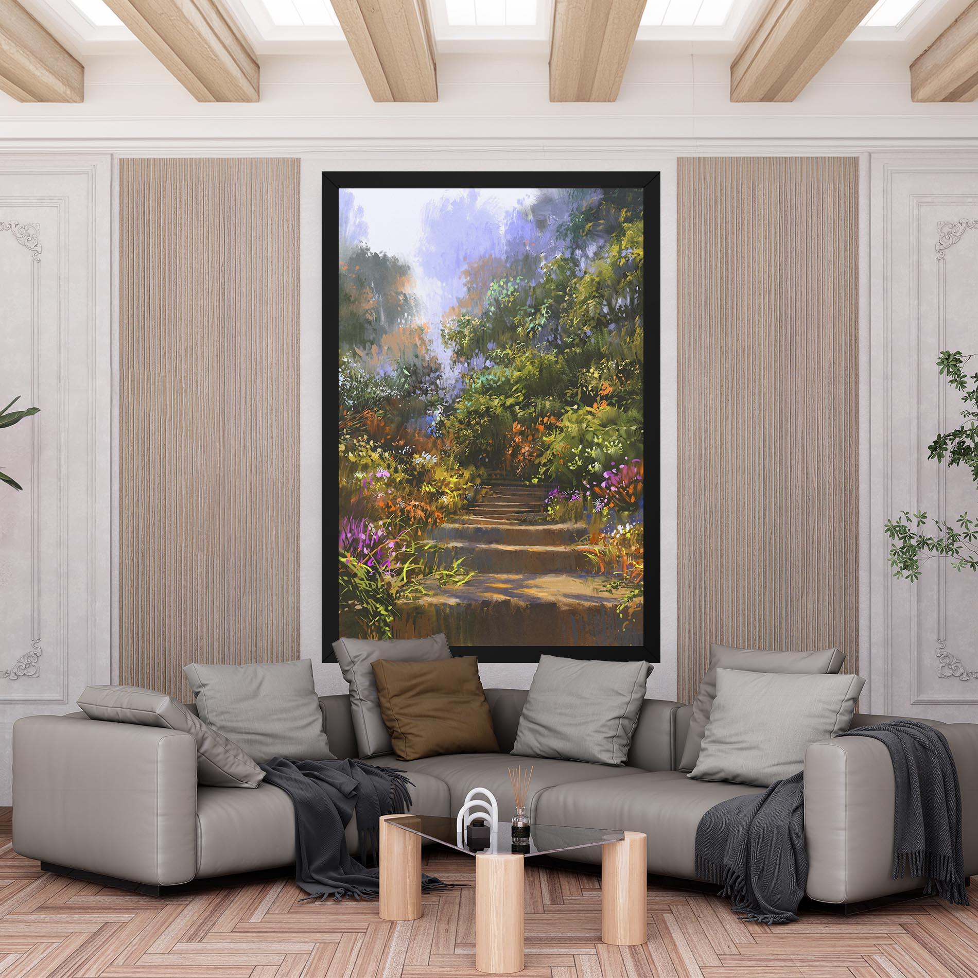Leinwandbild Spring Staircase Painting mockup 6
