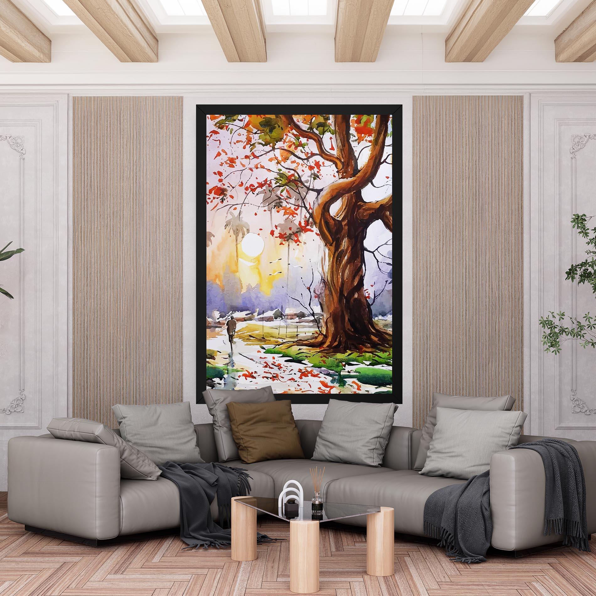 Leinwandbild Watercolor Spring Tree mockup 6