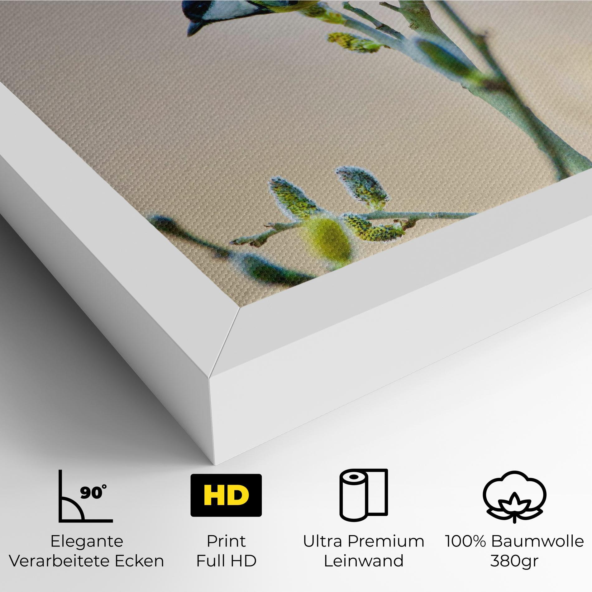 Leinwandbild Beautiful Spring Bird mockup 4